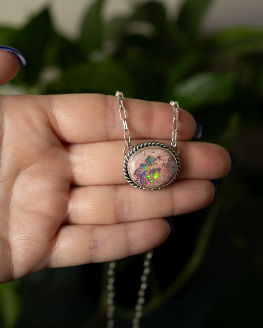 Flashy Natural Fire Opal Necklace