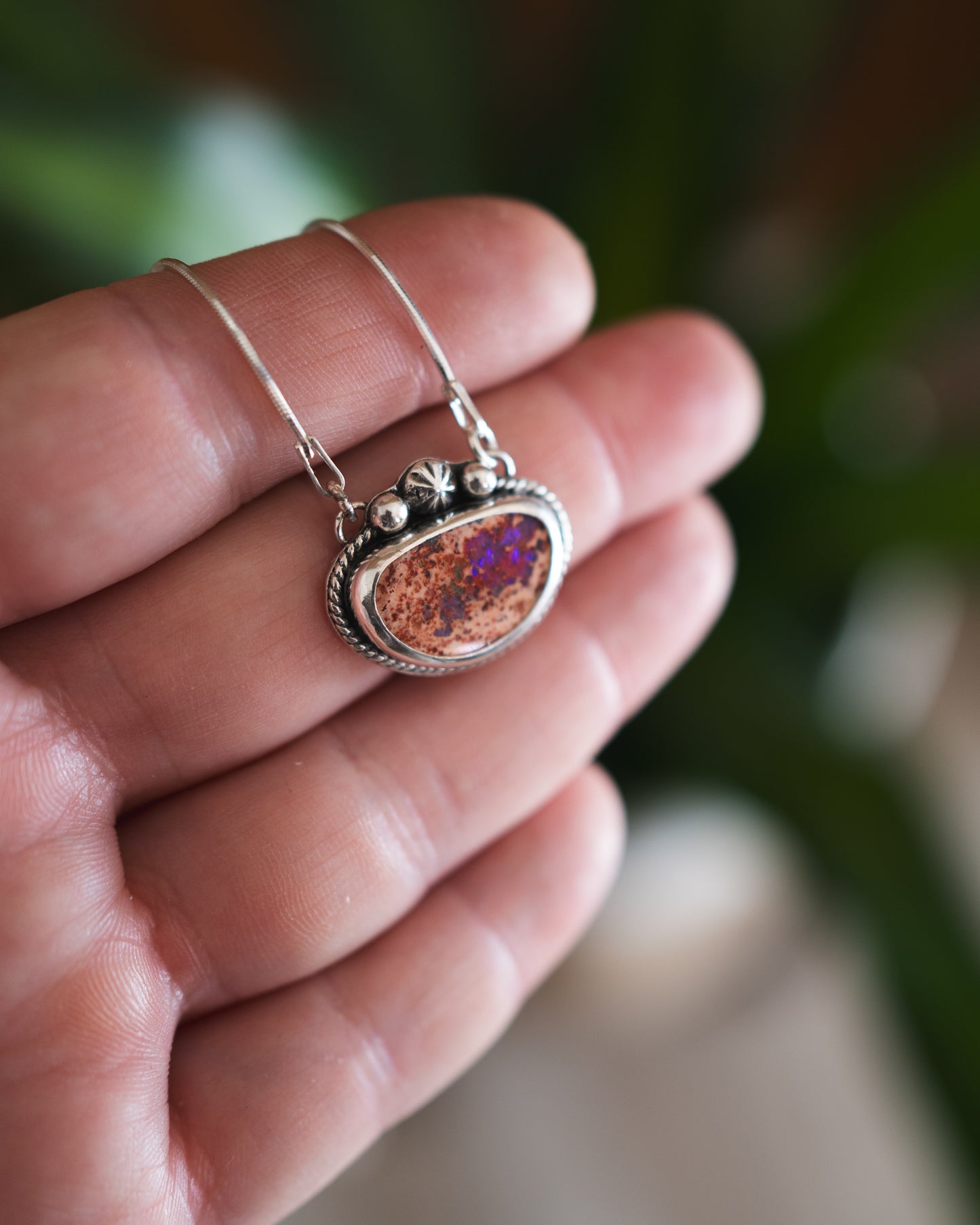 Flashy Natural Mexican Fire Opal Necklace
