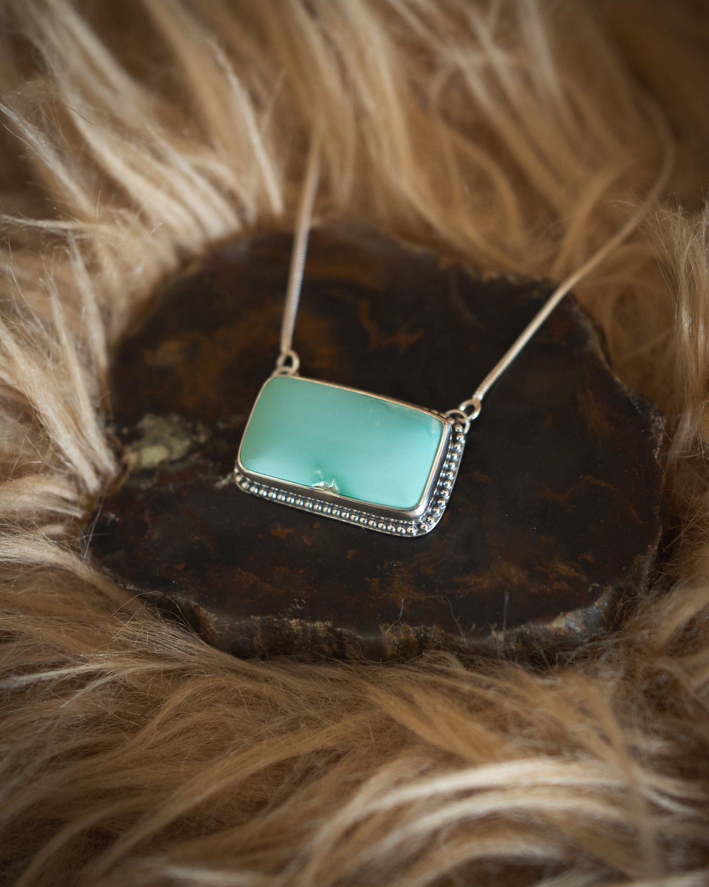 High Grade Natural Royston Turquoise Bar Necklace