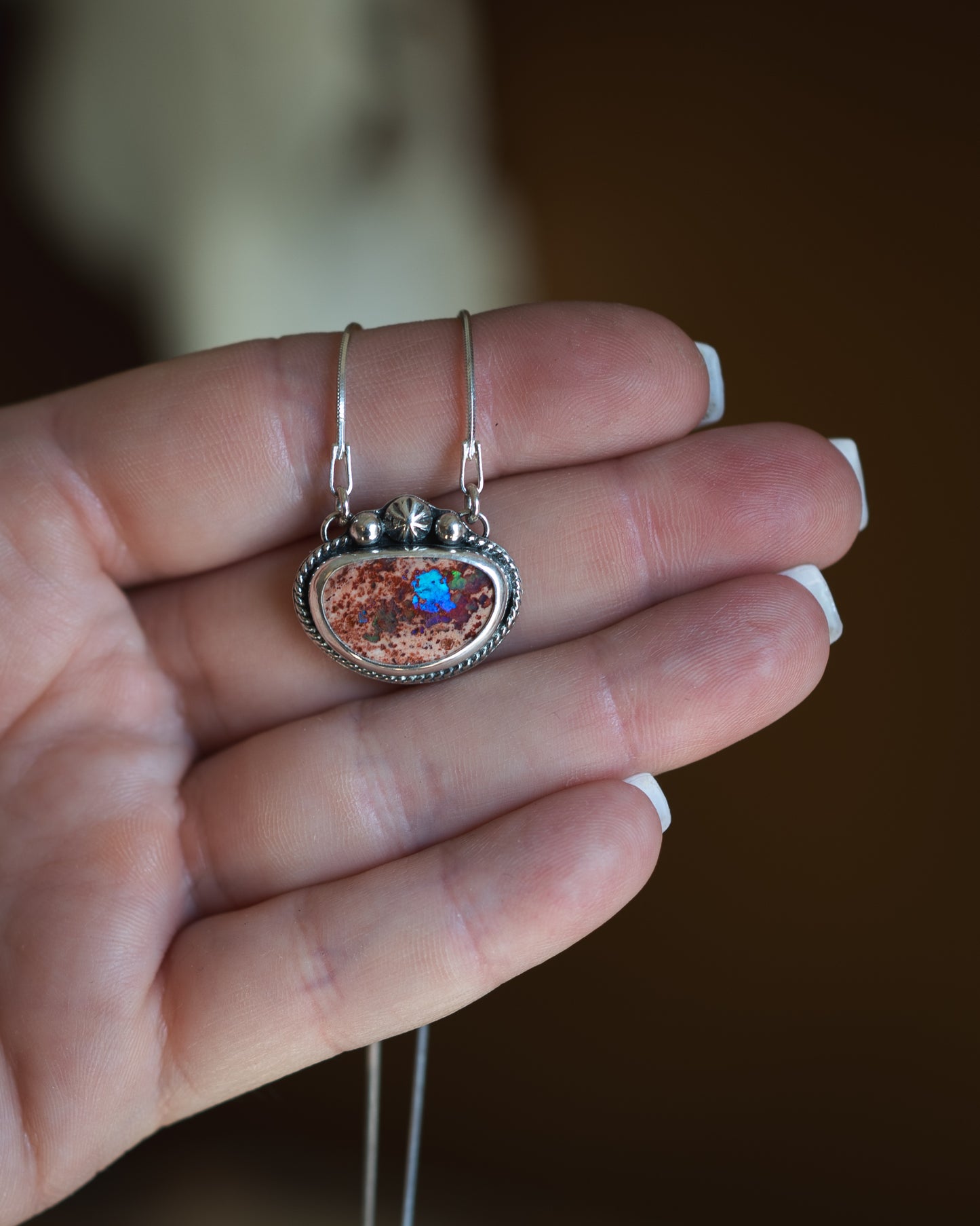 Flashy Natural Mexican Fire Opal Necklace