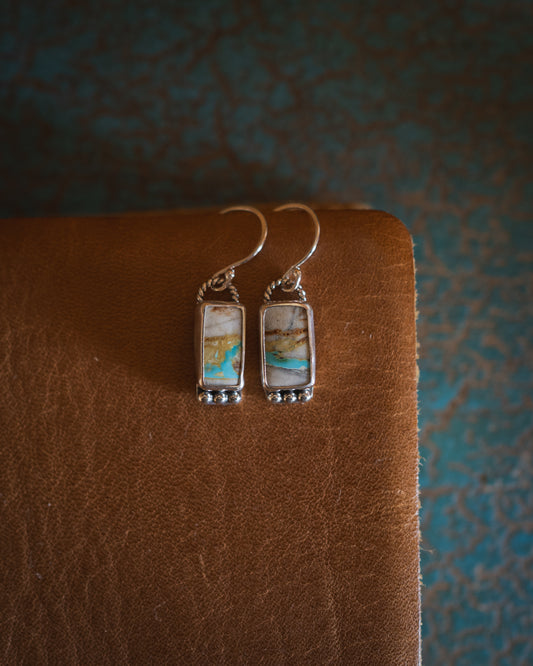 Natural Royston Ribbon Turquoise Dangle Earrings