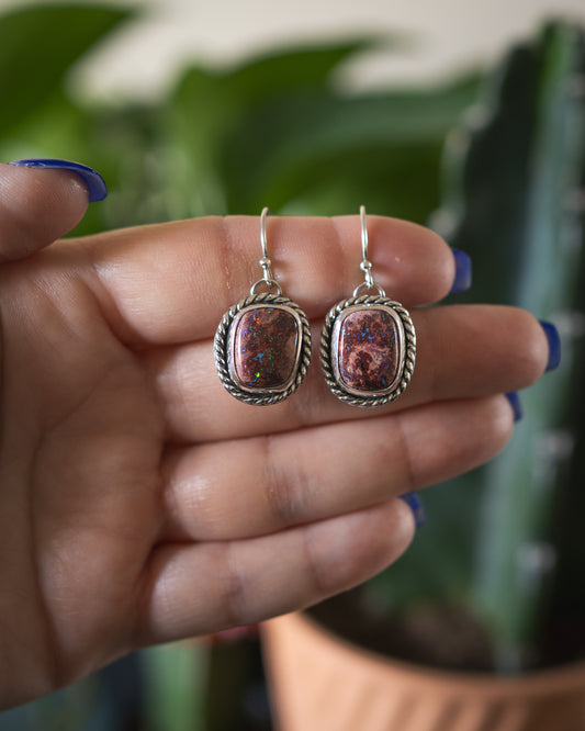 Natural Mexican Fire Opal Earrings