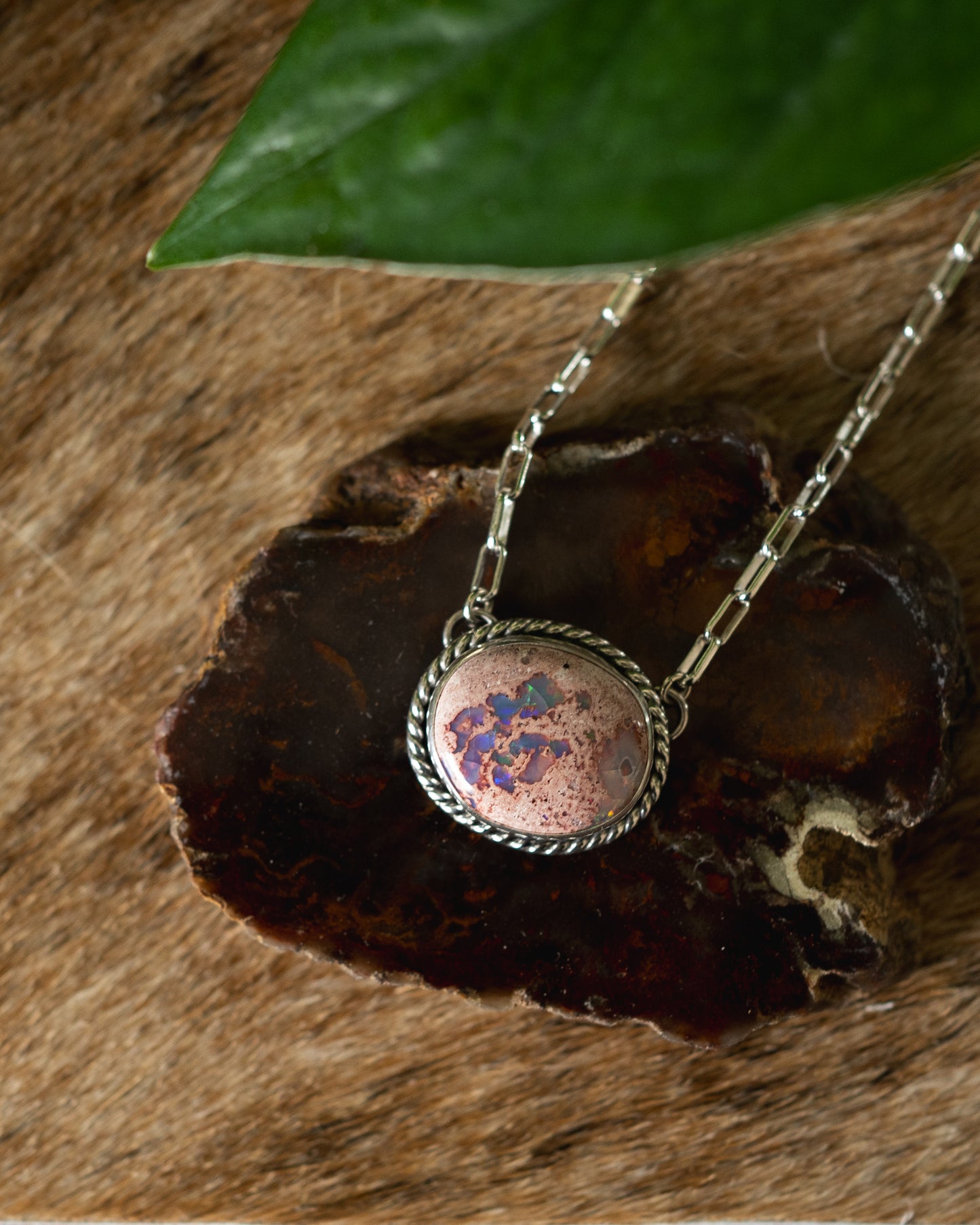 Flashy Natural Fire Opal Necklace