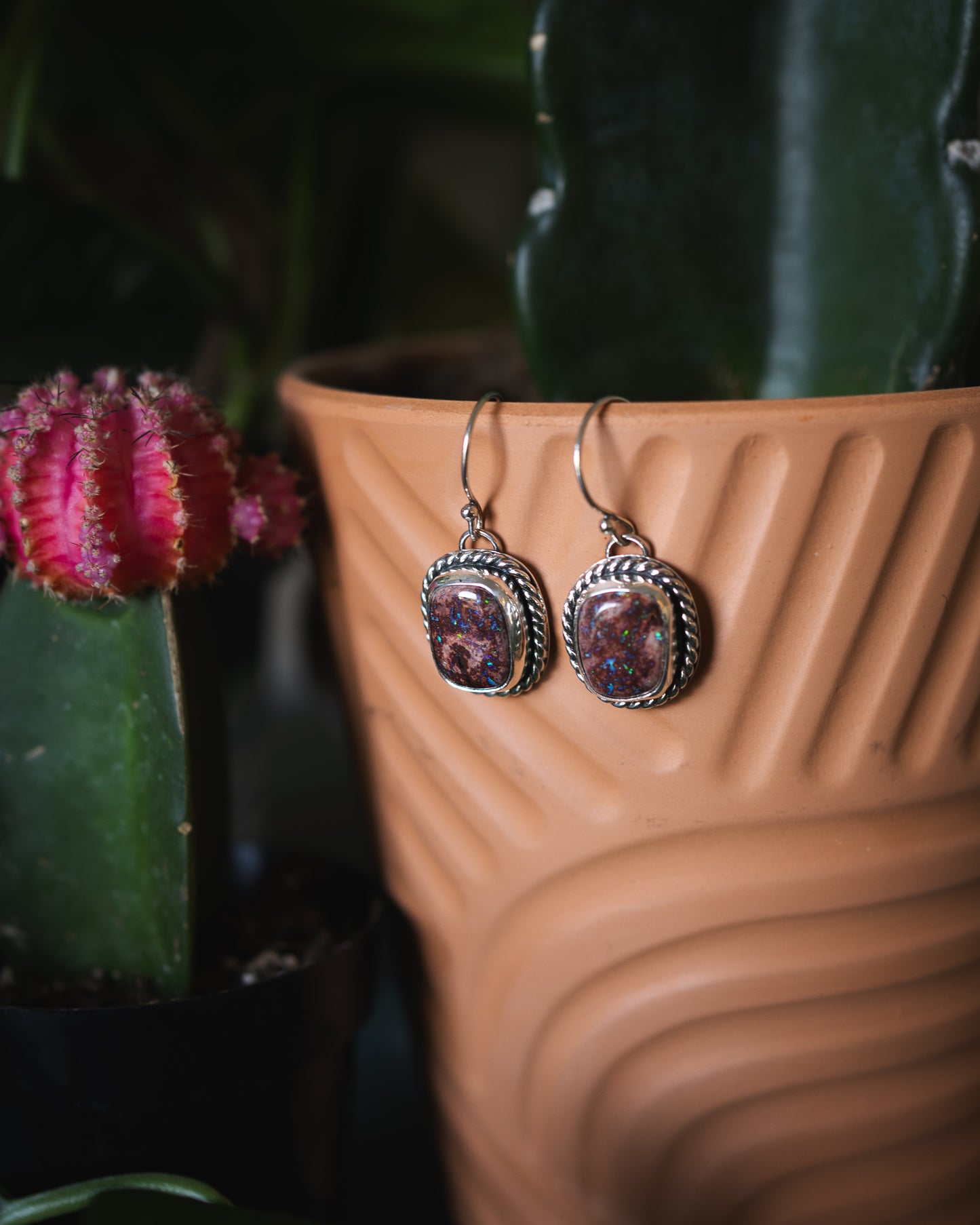 Natural Mexican Fire Opal Earrings