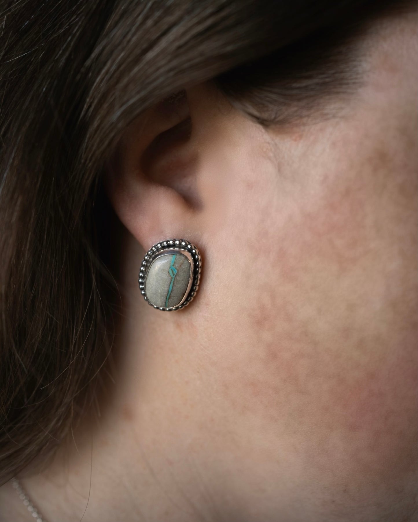 Natural Royston Ribbon Turquoise Earrings