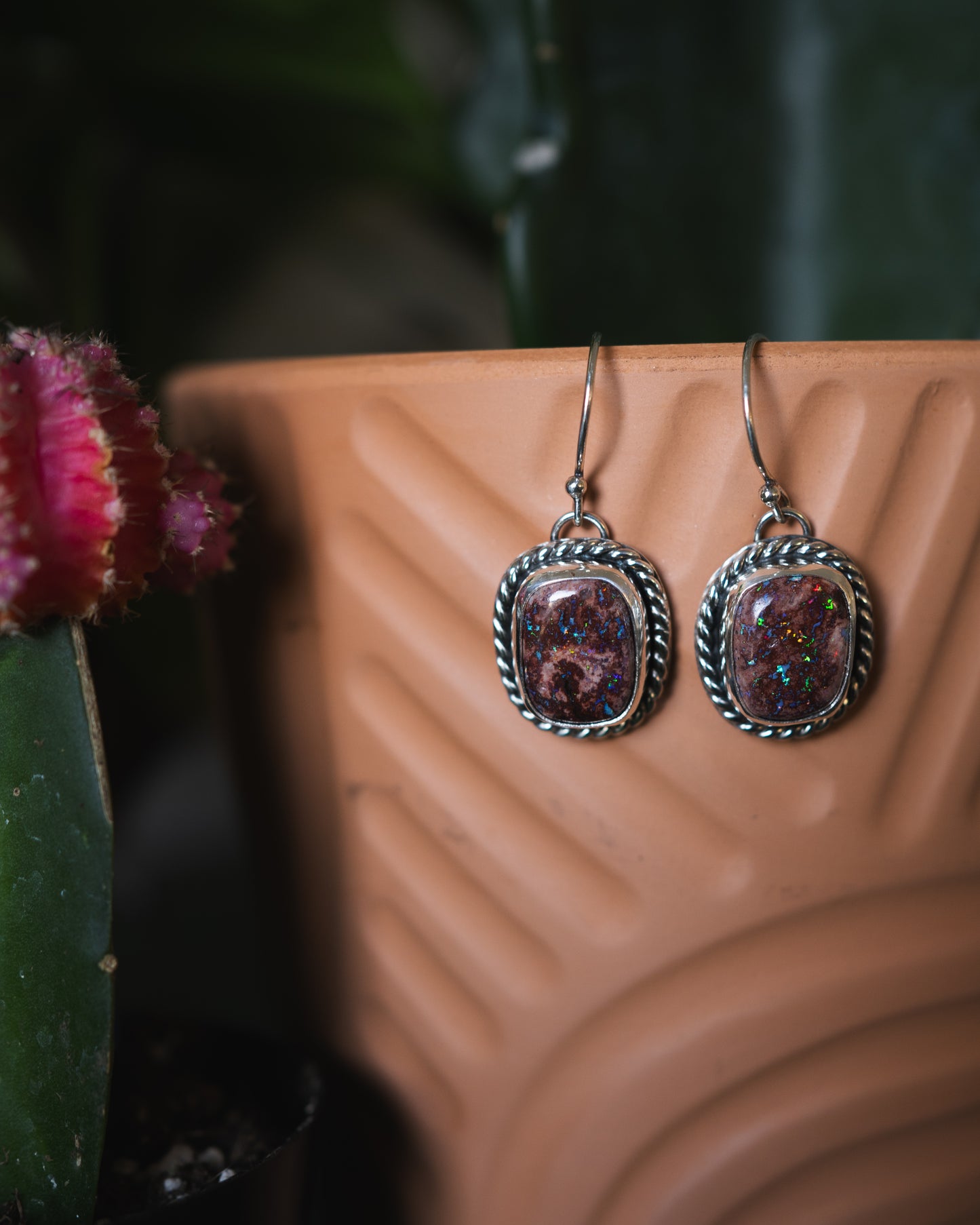 Natural Mexican Fire Opal Earrings