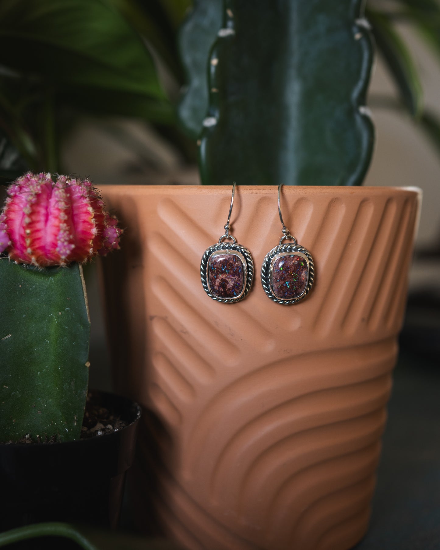 Natural Mexican Fire Opal Earrings