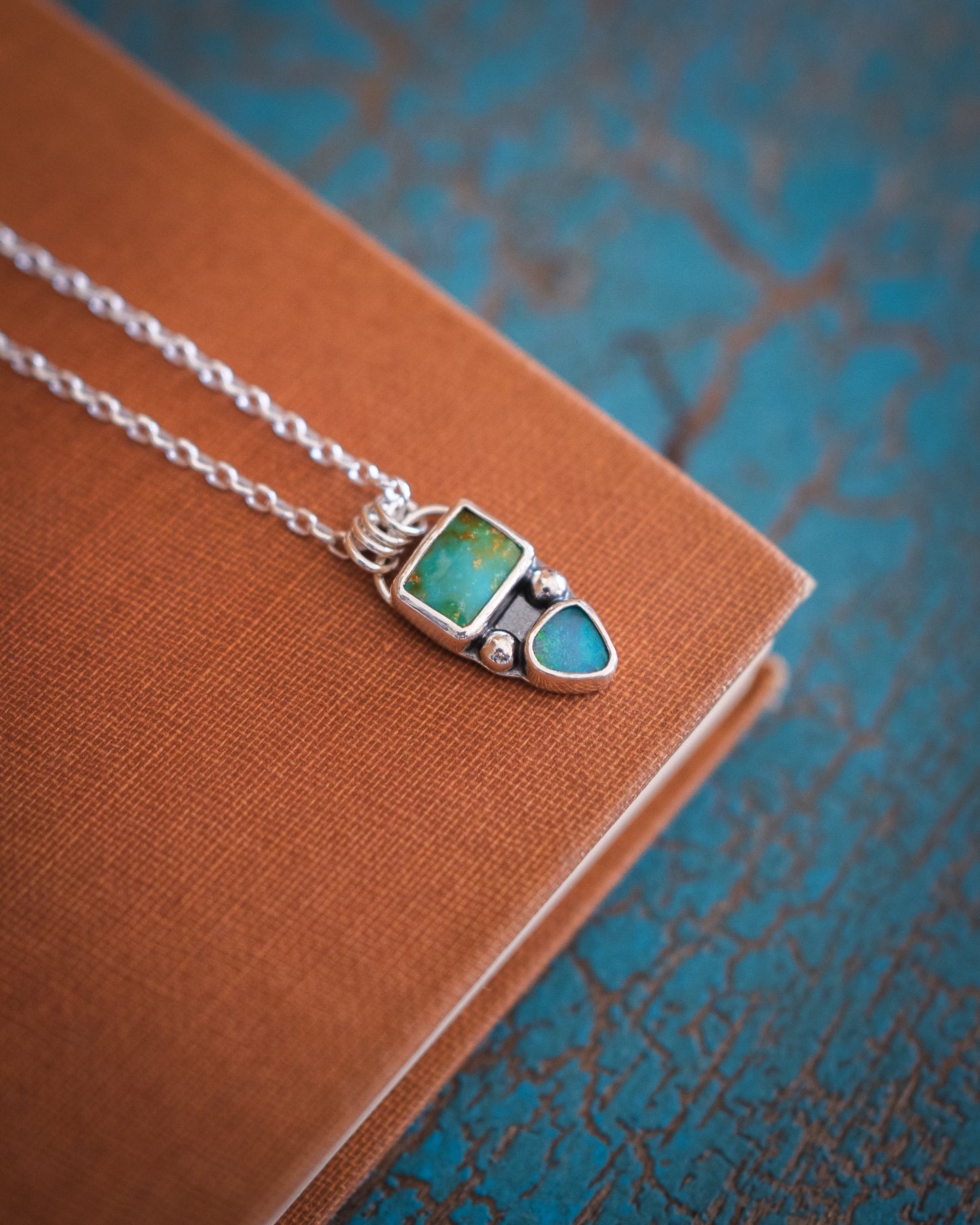 Natural Ol’ Willie Turquoise and Natural Australian Boulder Opal Necklace
