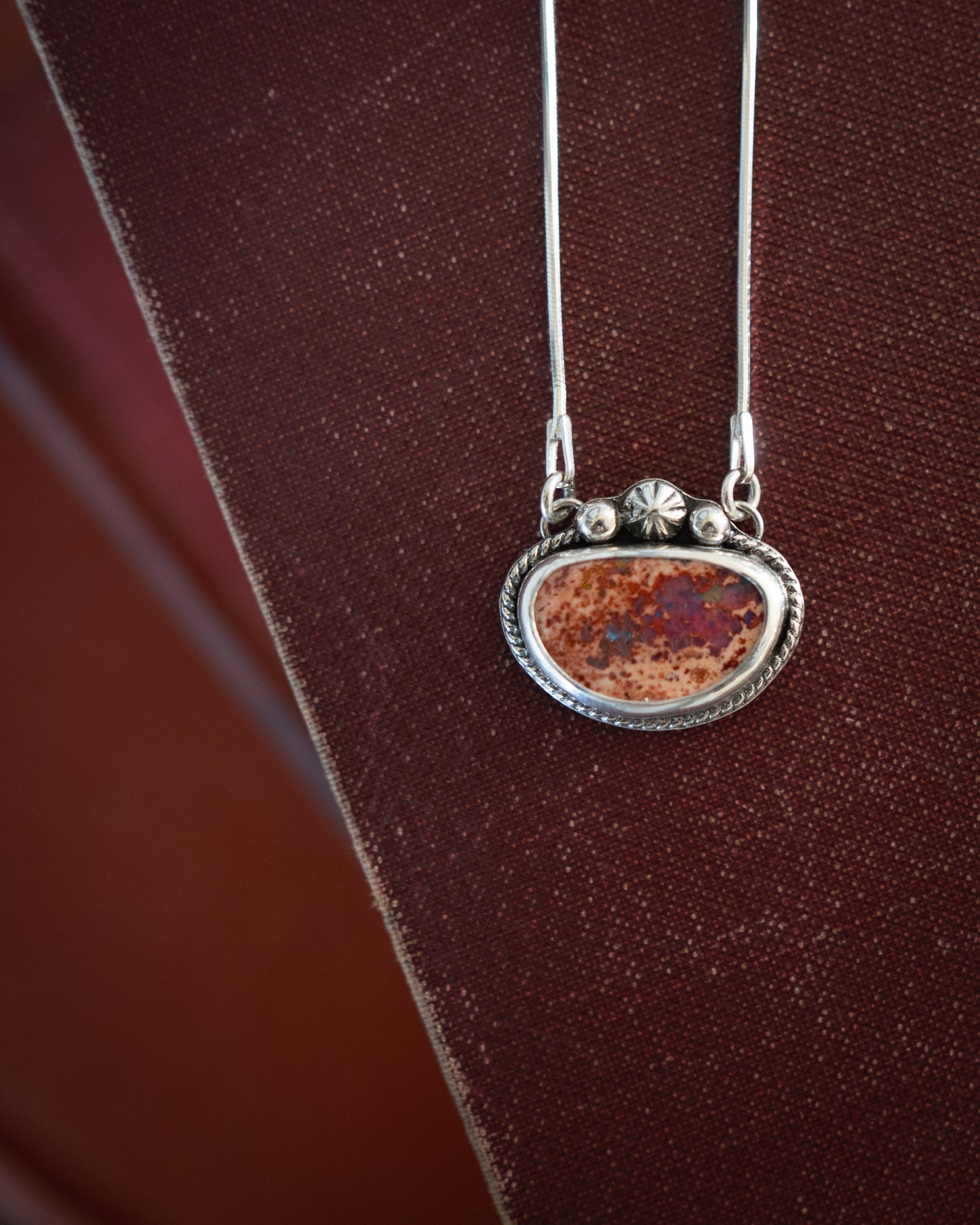 Flashy Natural Mexican Fire Opal Necklace