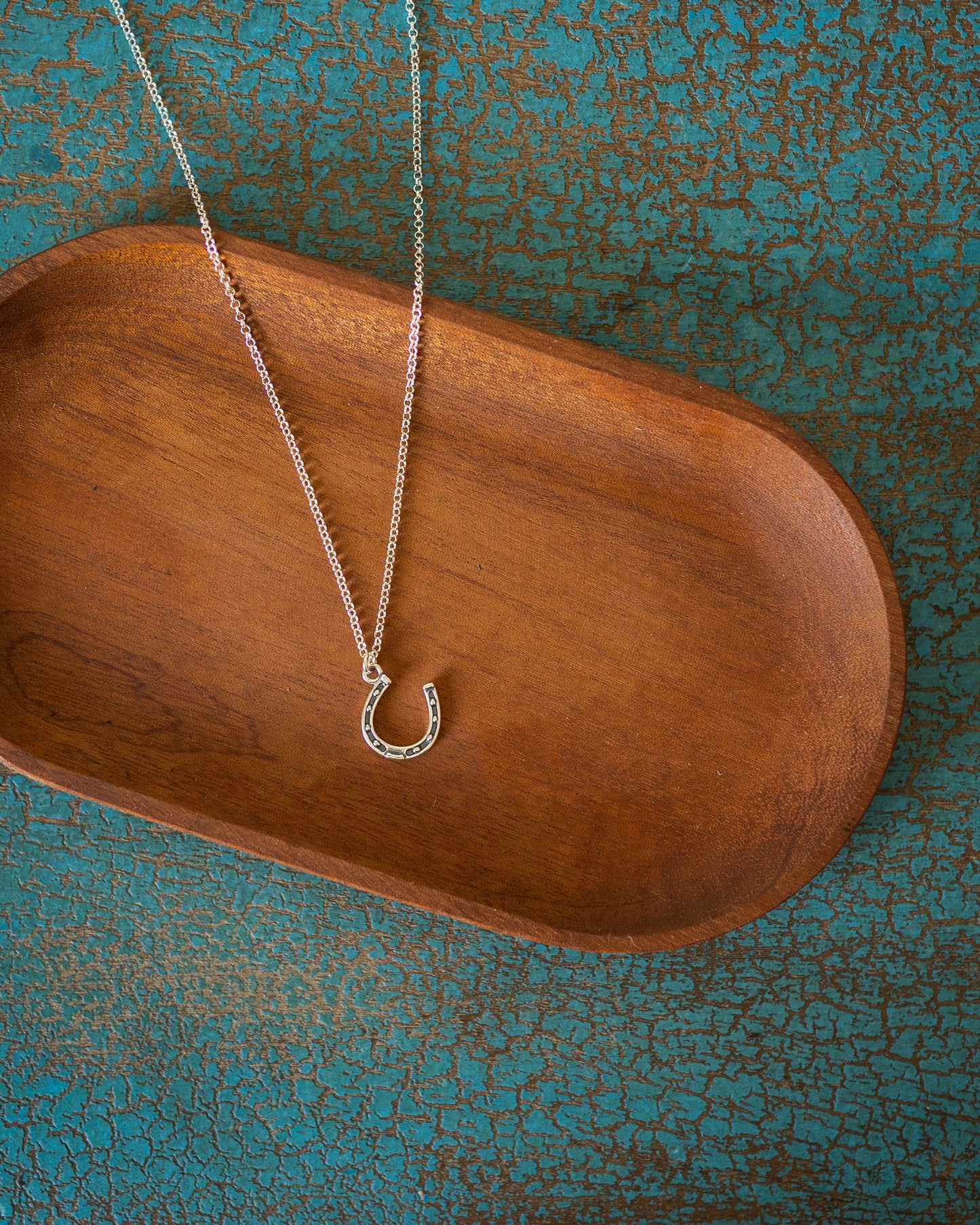Sterling Silver Horseshoe Charm Necklace