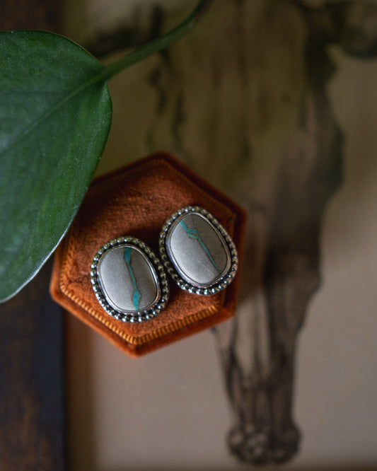 Natural Royston Ribbon Turquoise Earrings