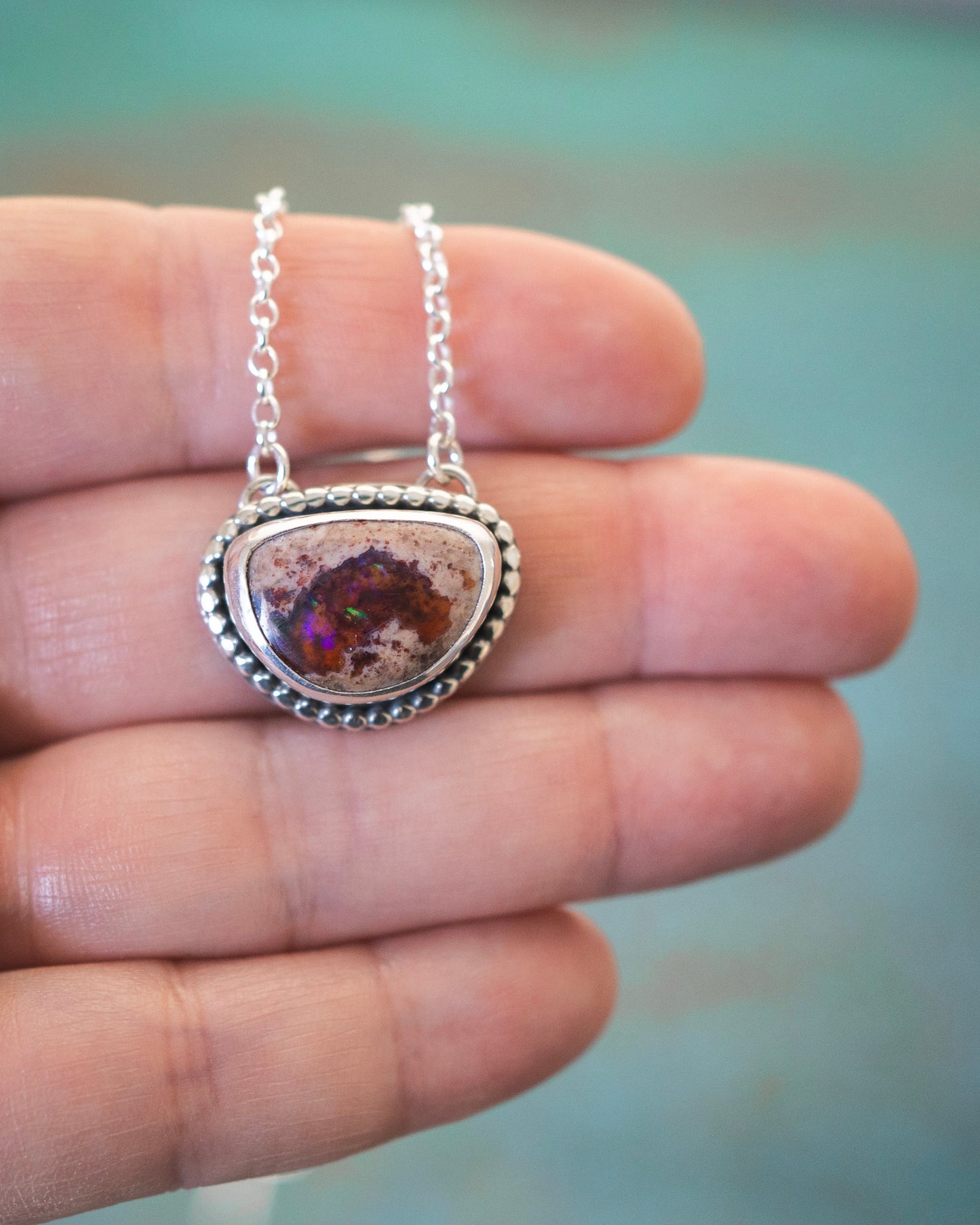 Natural Mexican Fire Opal Necklace
