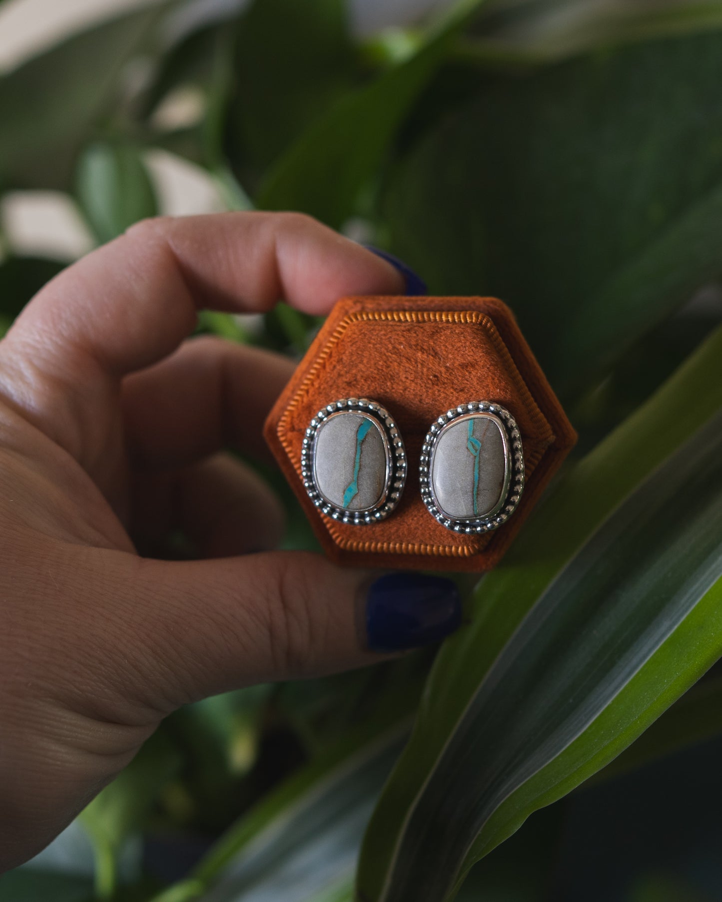 Natural Royston Ribbon Turquoise Earrings