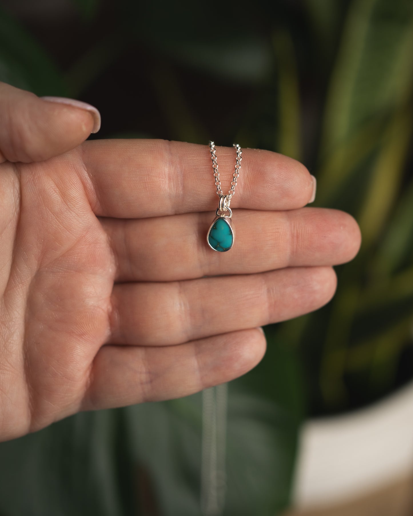 Dainty Natural Lone Mountain Turquoise Necklace