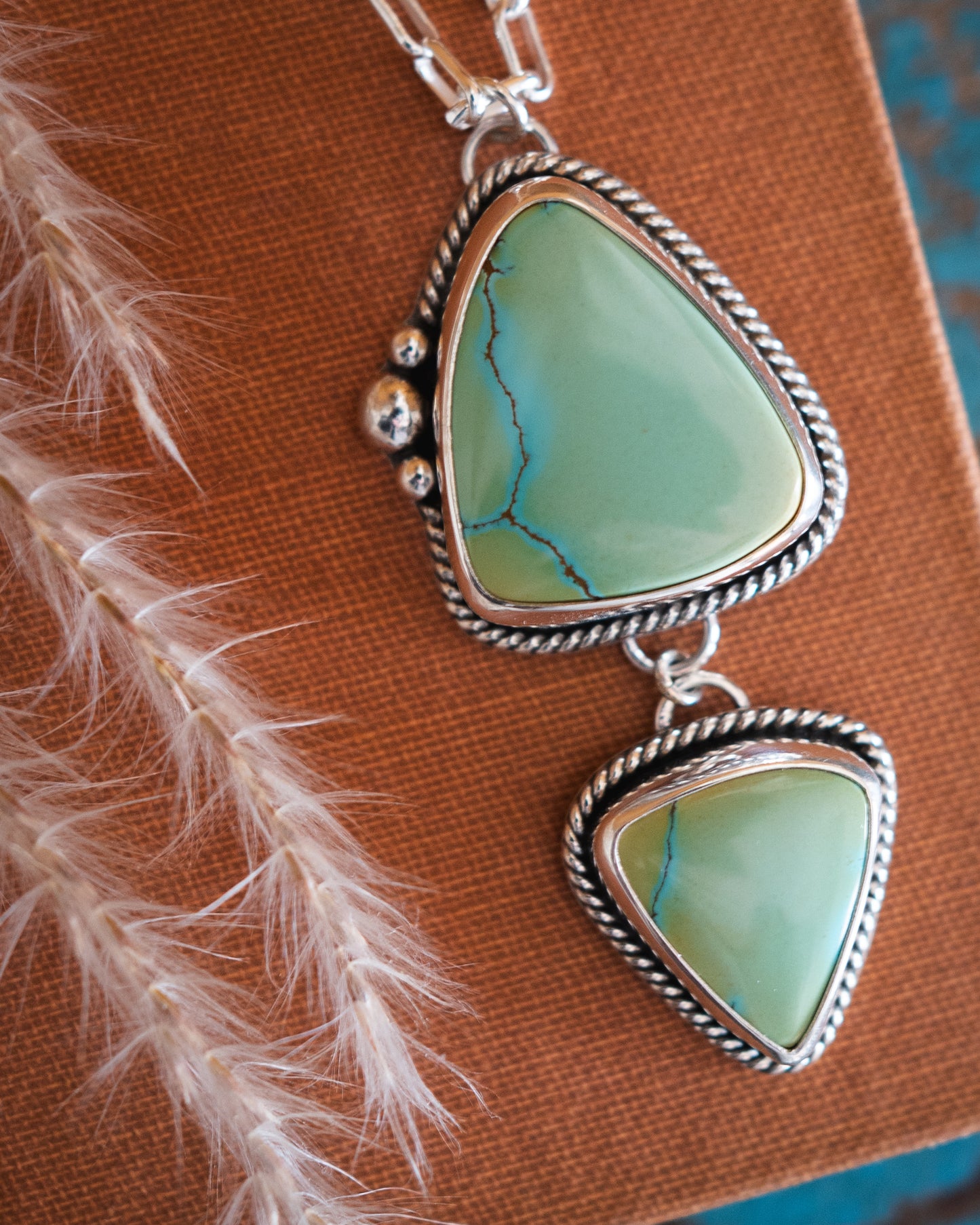 Top Grade Natural Iron Maiden Turquoise Statement Necklace