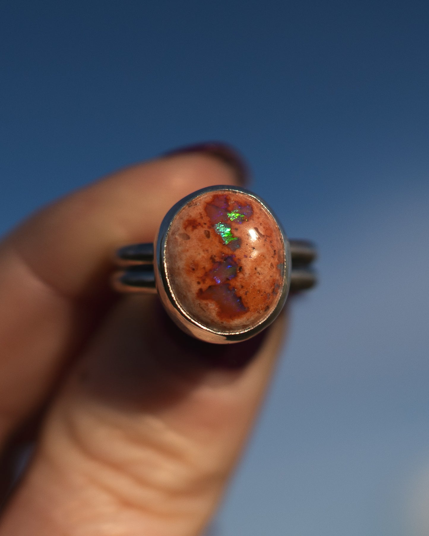 Natural Mexican Fire Opal Ring