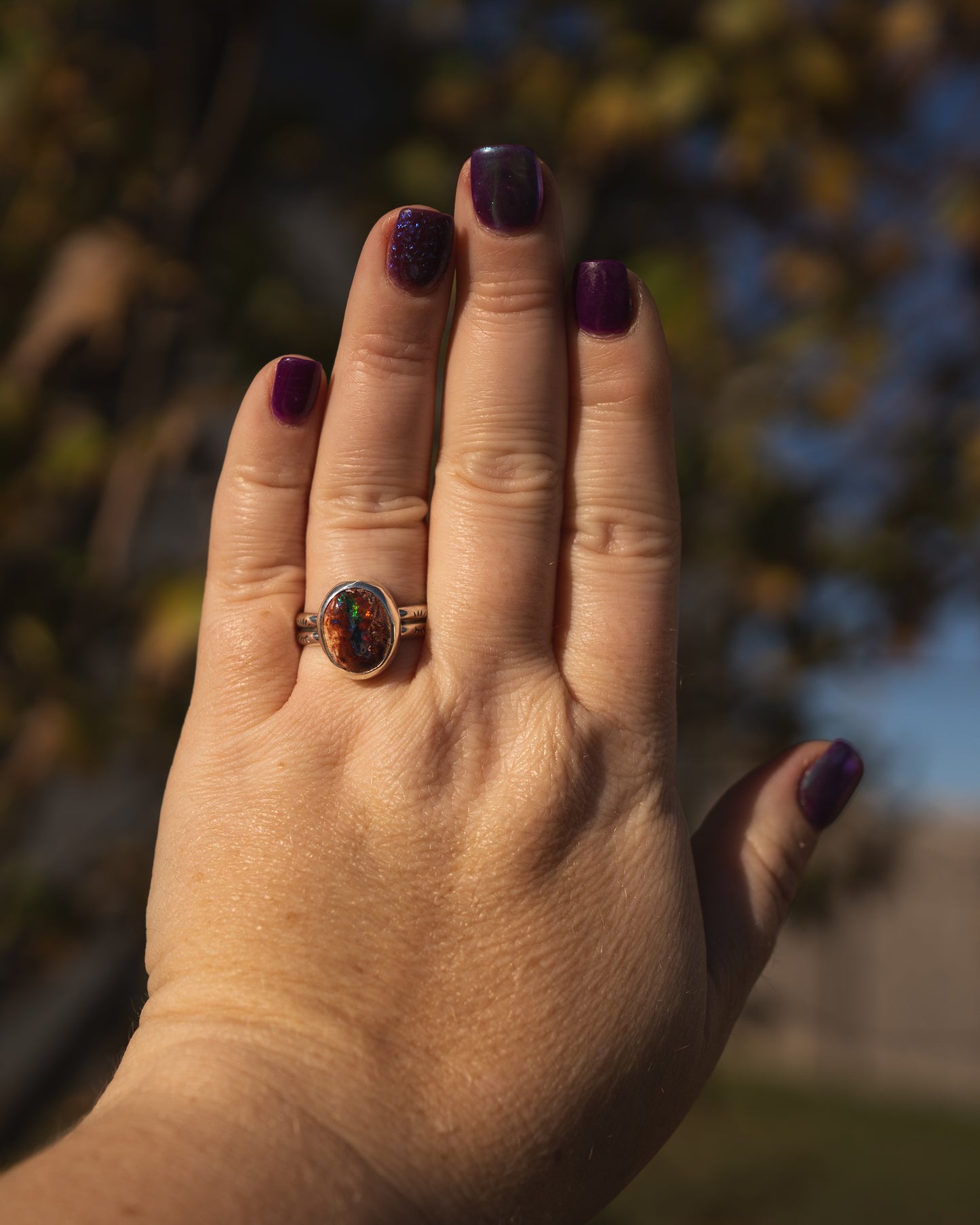 Natural Mexican Fire Opal Ring