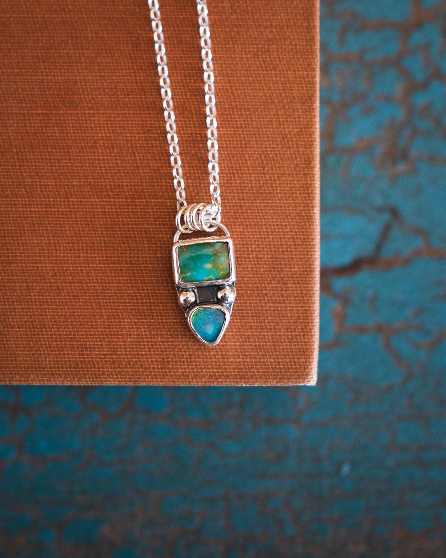 Natural Ol’ Willie Turquoise and Natural Australian Boulder Opal Necklace