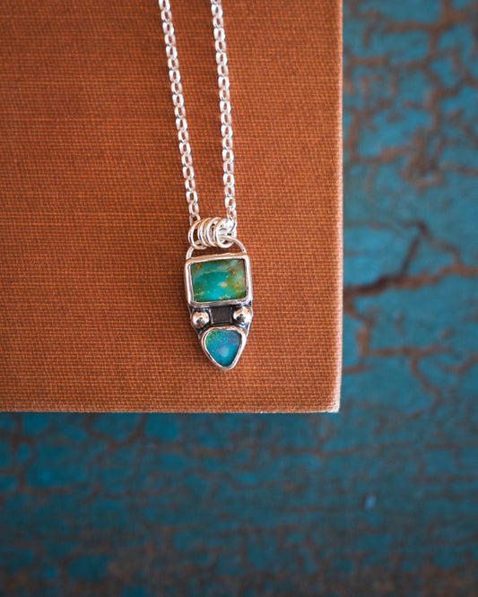 Natural Ol’ Willie Turquoise and Natural Australian Boulder Opal Necklace
