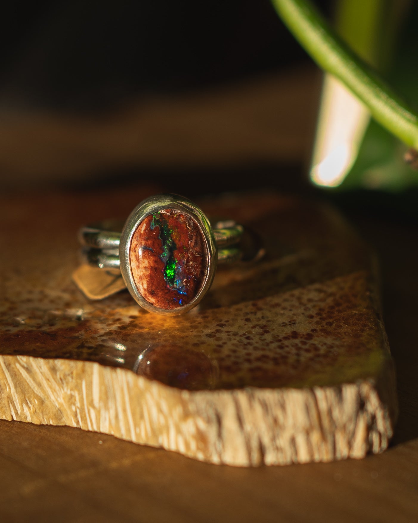 Natural Mexican Fire Opal Ring