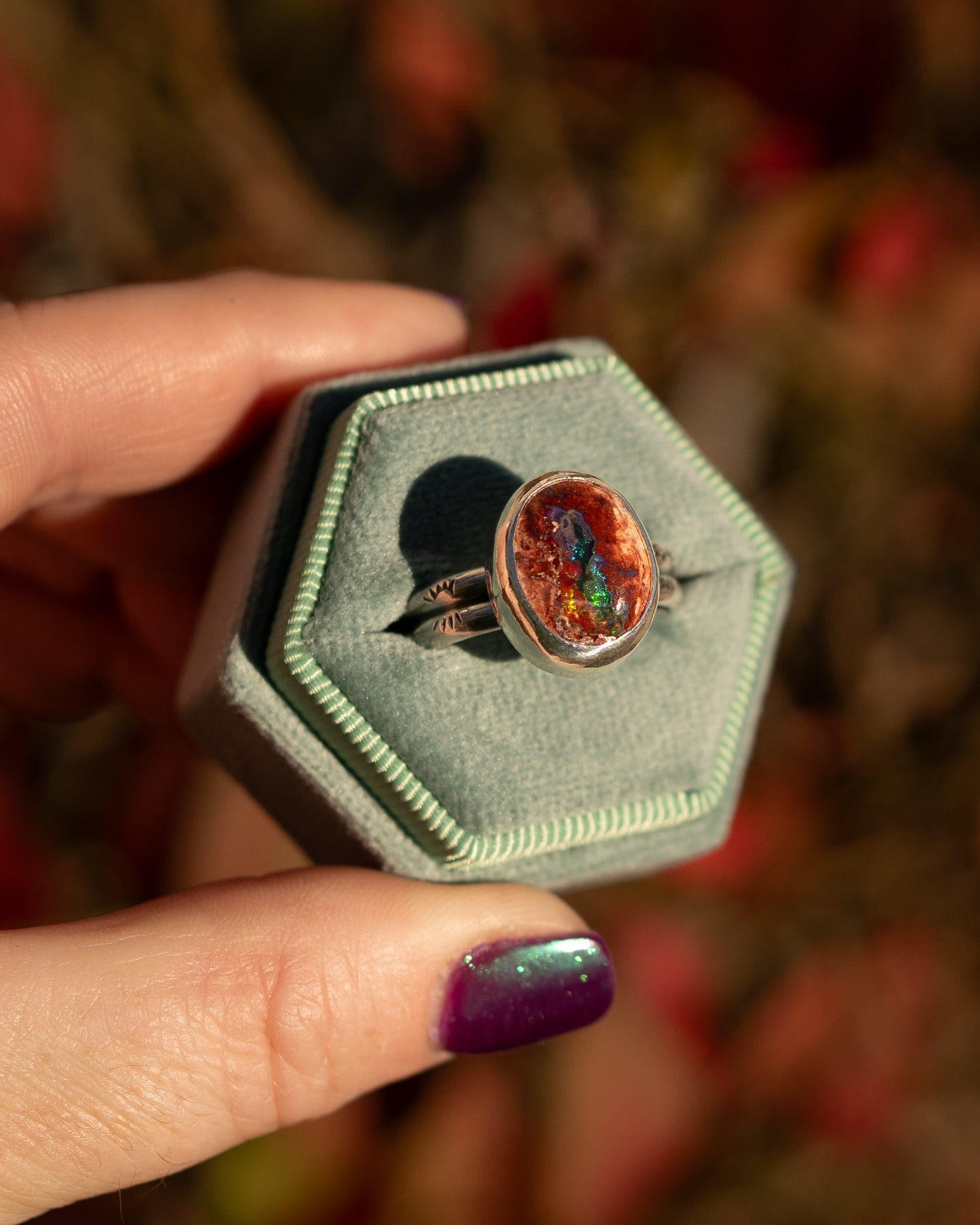 Natural Mexican Fire Opal Ring