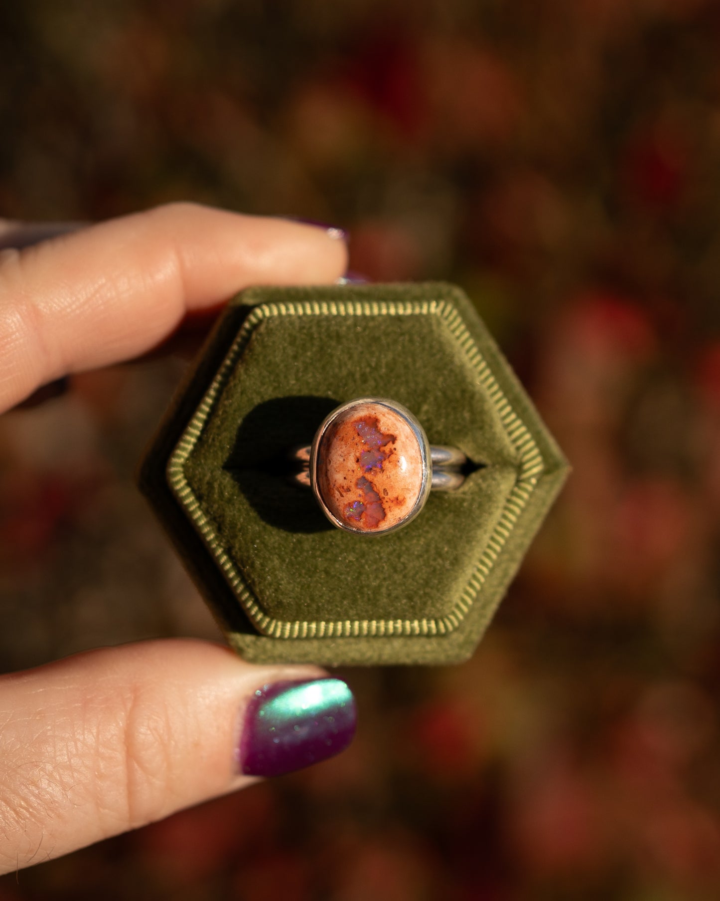 Natural Mexican Fire Opal Ring