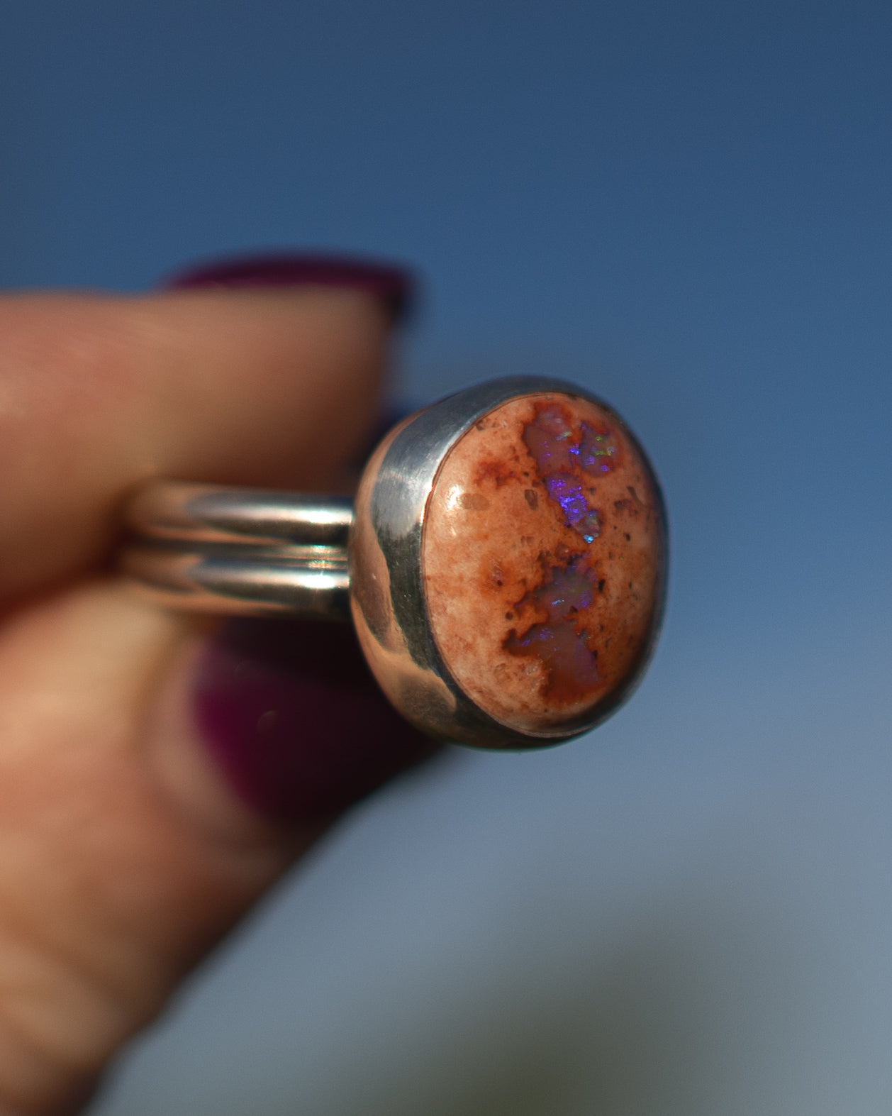 Natural Mexican Fire Opal Ring