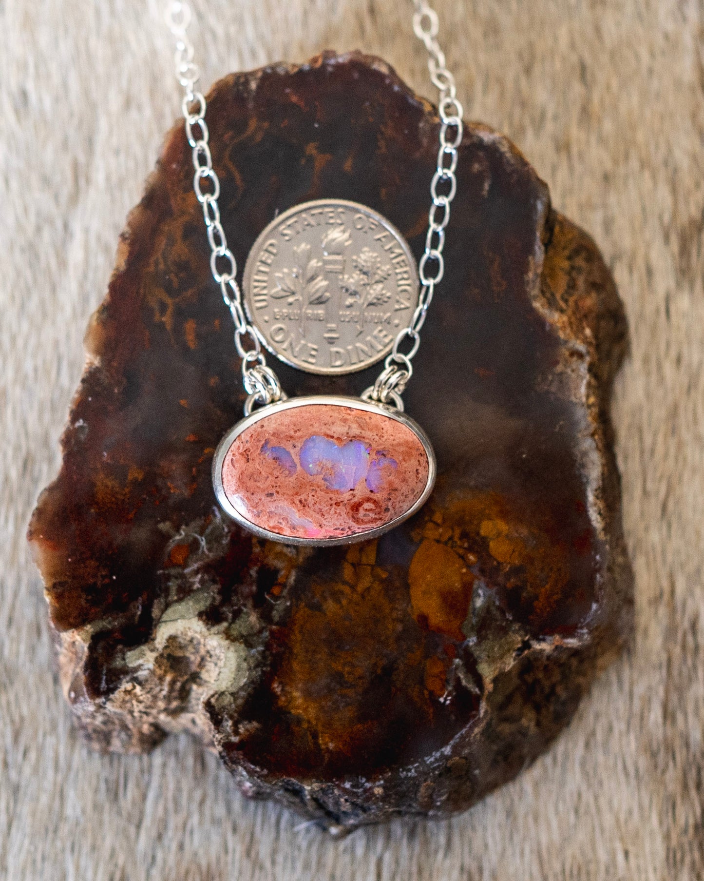 Natural Mexican Fire Opal Necklace