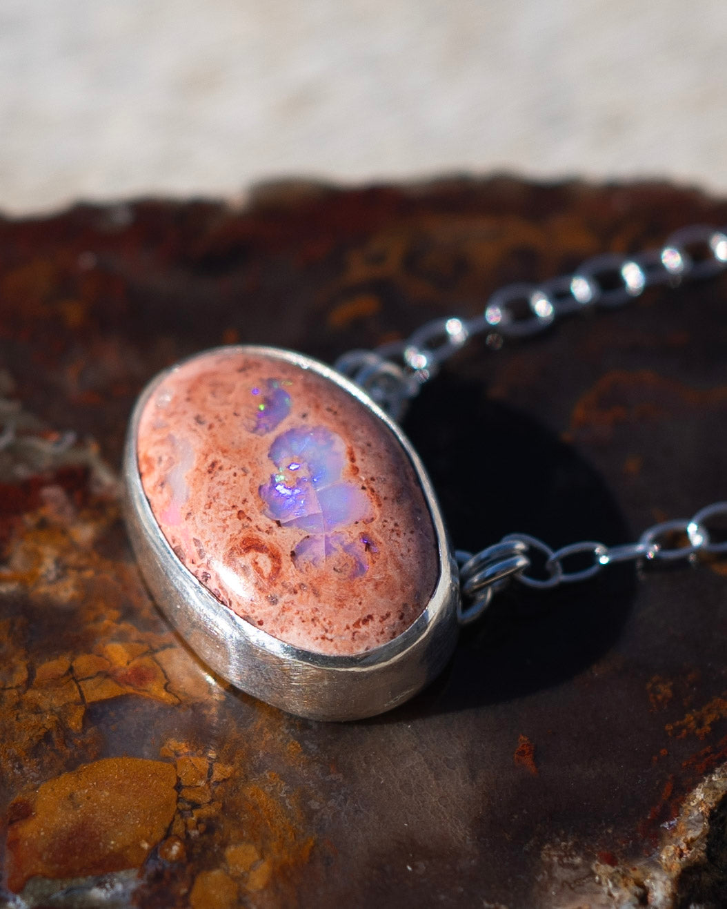 Natural Mexican Fire Opal Necklace