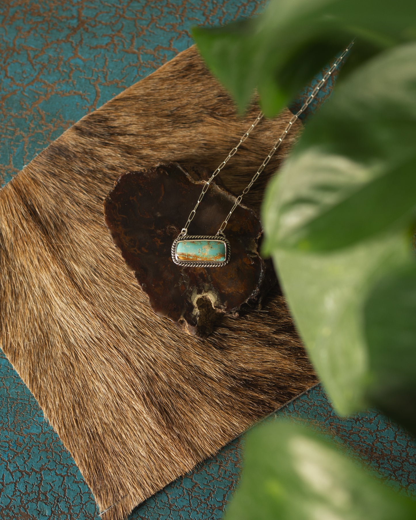 High Grade Royston Turquoise Bar Necklace