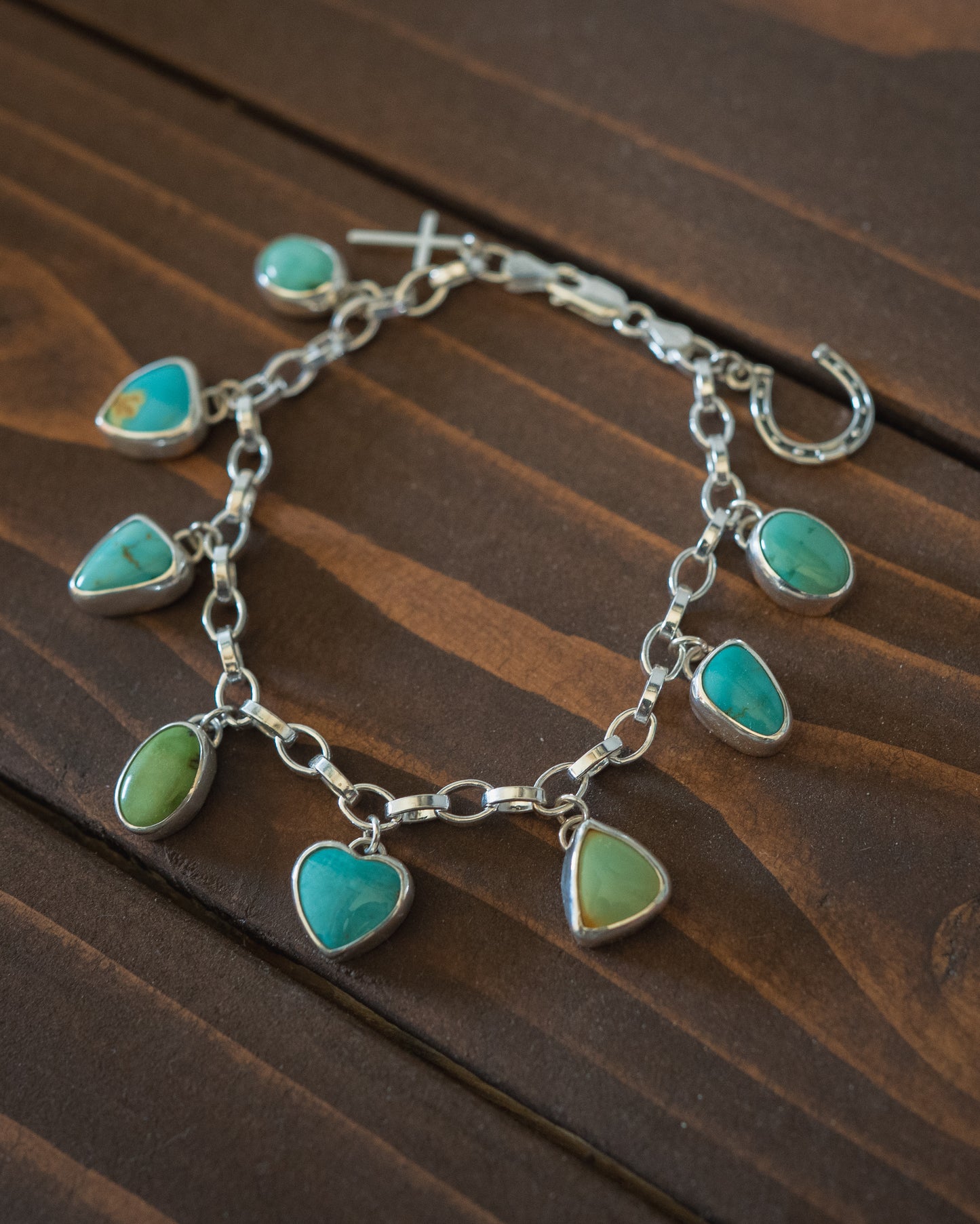 Natural Turquoise Charm Bracelet