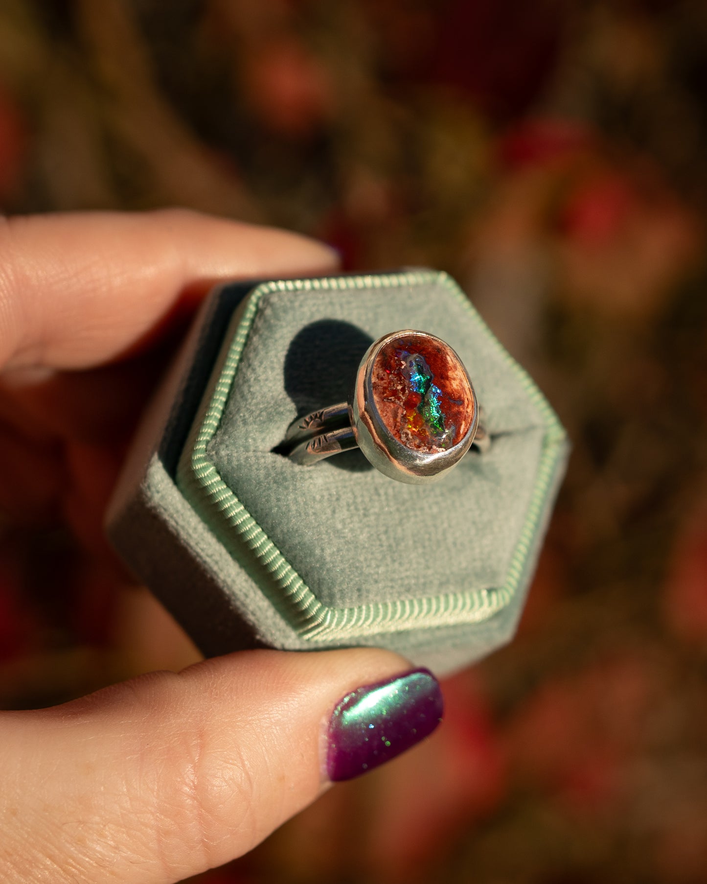 Natural Mexican Fire Opal Ring