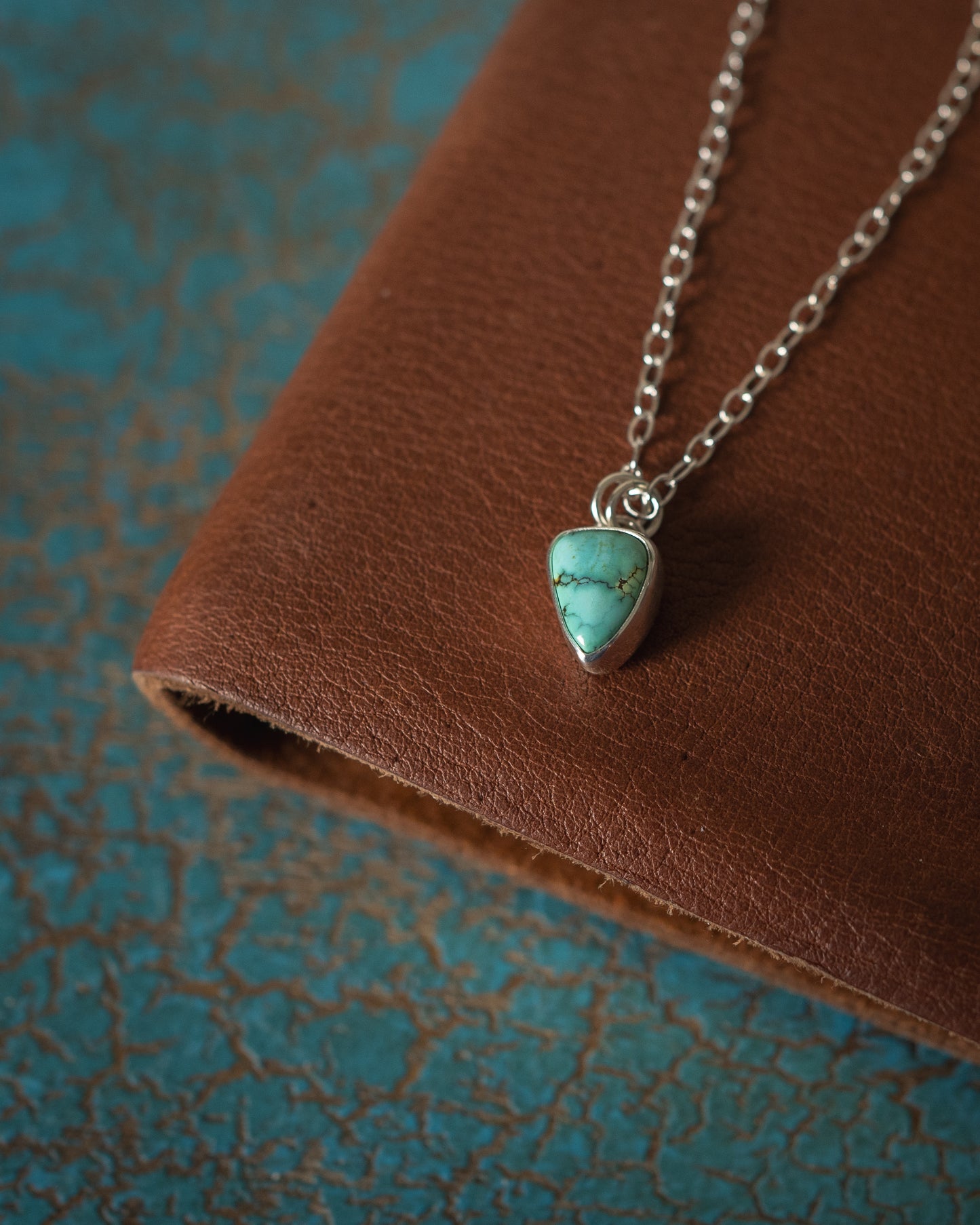 Dainty Natural Peacock Mountain Turquoise Necklace