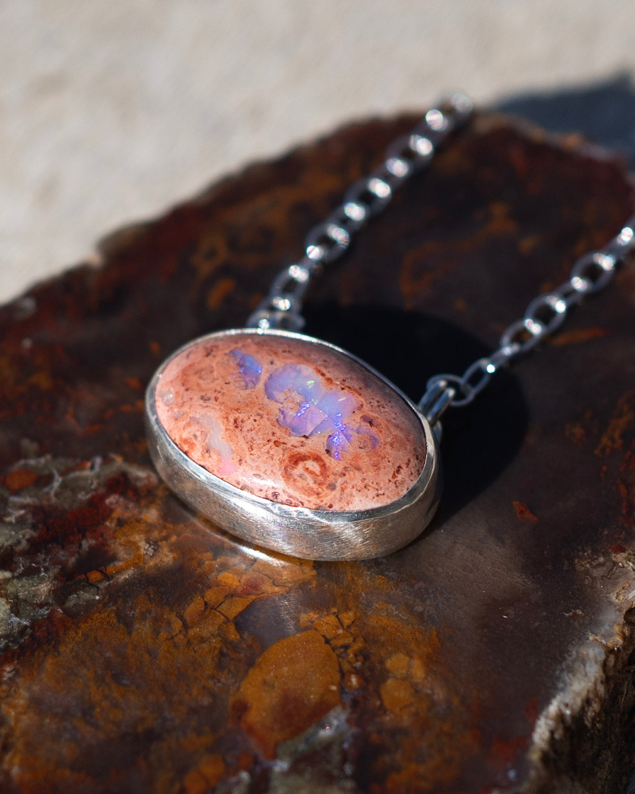 Natural Mexican Fire Opal Necklace