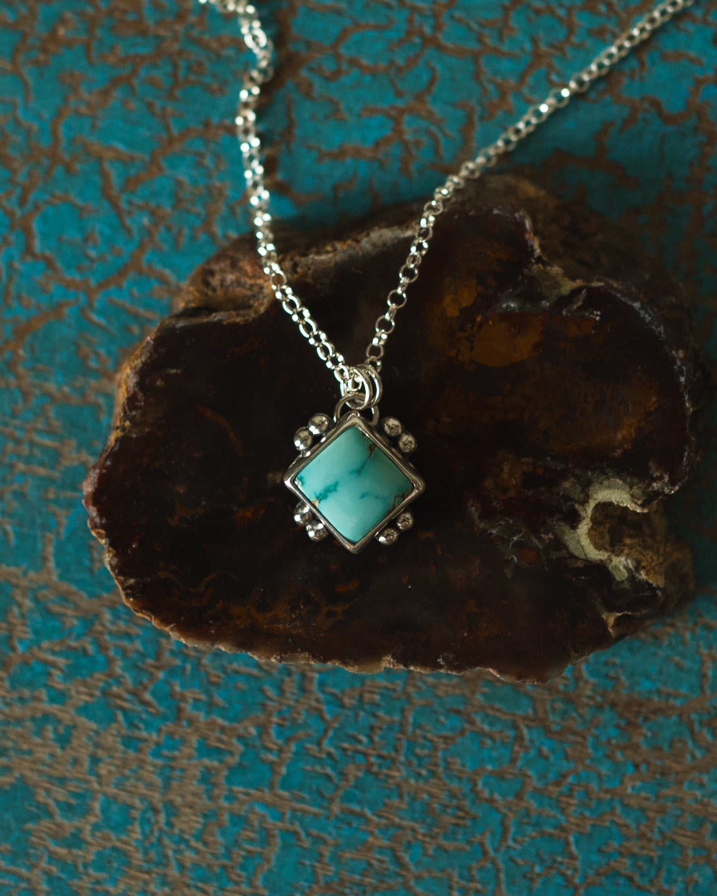 Natural Thunderbird Turquoise Embellished Necklace