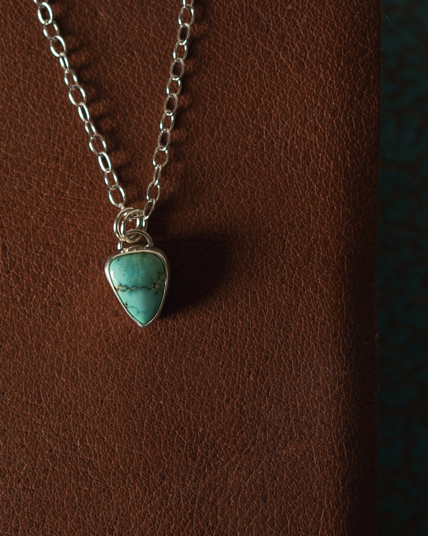 Dainty Natural Peacock Mountain Turquoise Necklace