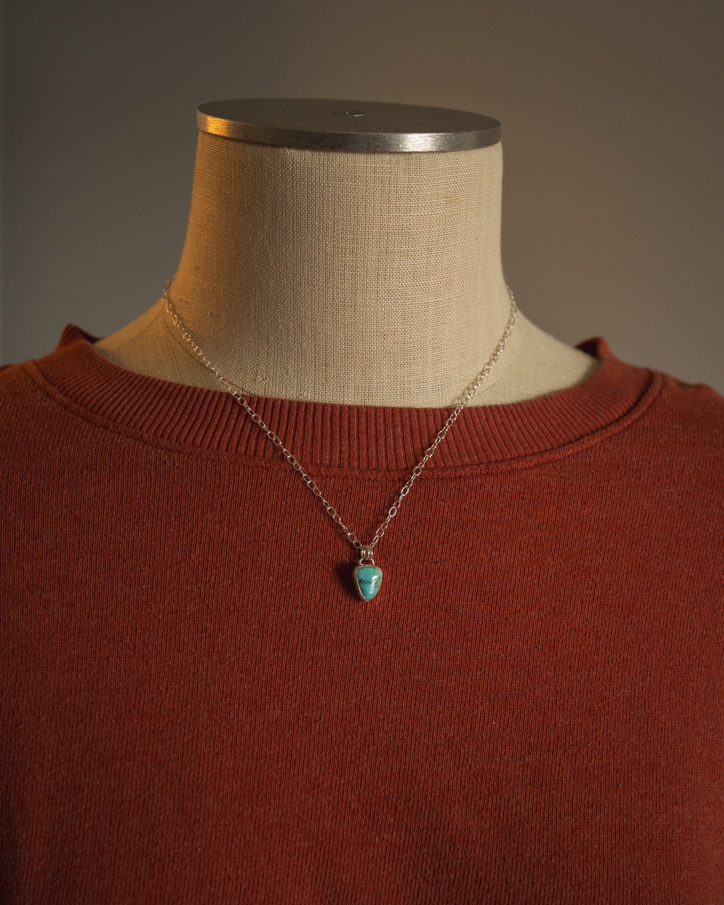 Dainty Natural Peacock Mountain Turquoise Necklace