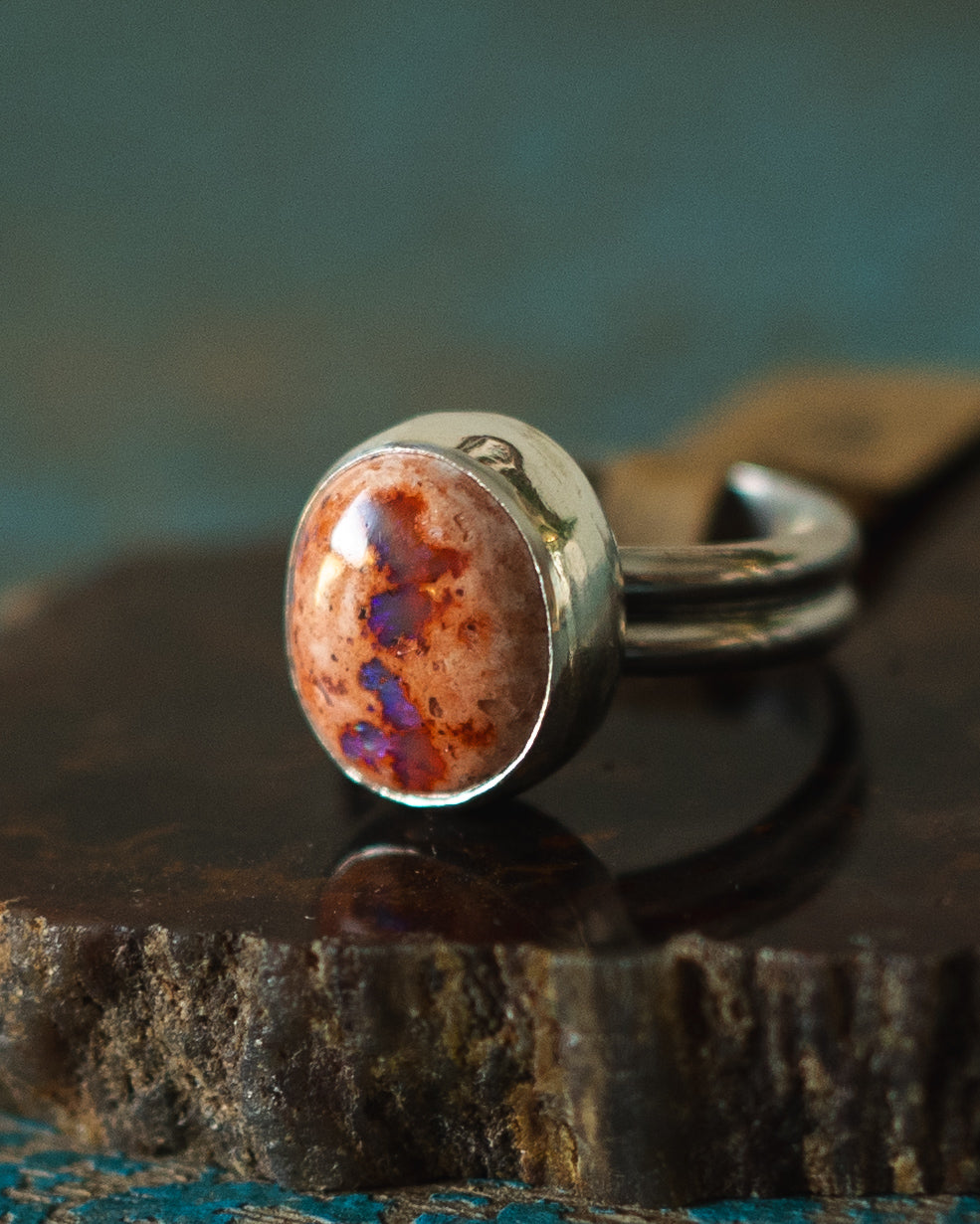 Natural Mexican Fire Opal Ring