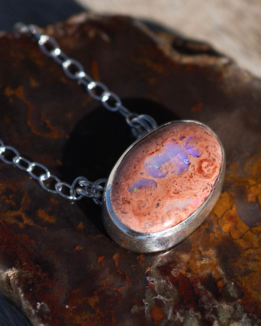 Natural Mexican Fire Opal Necklace