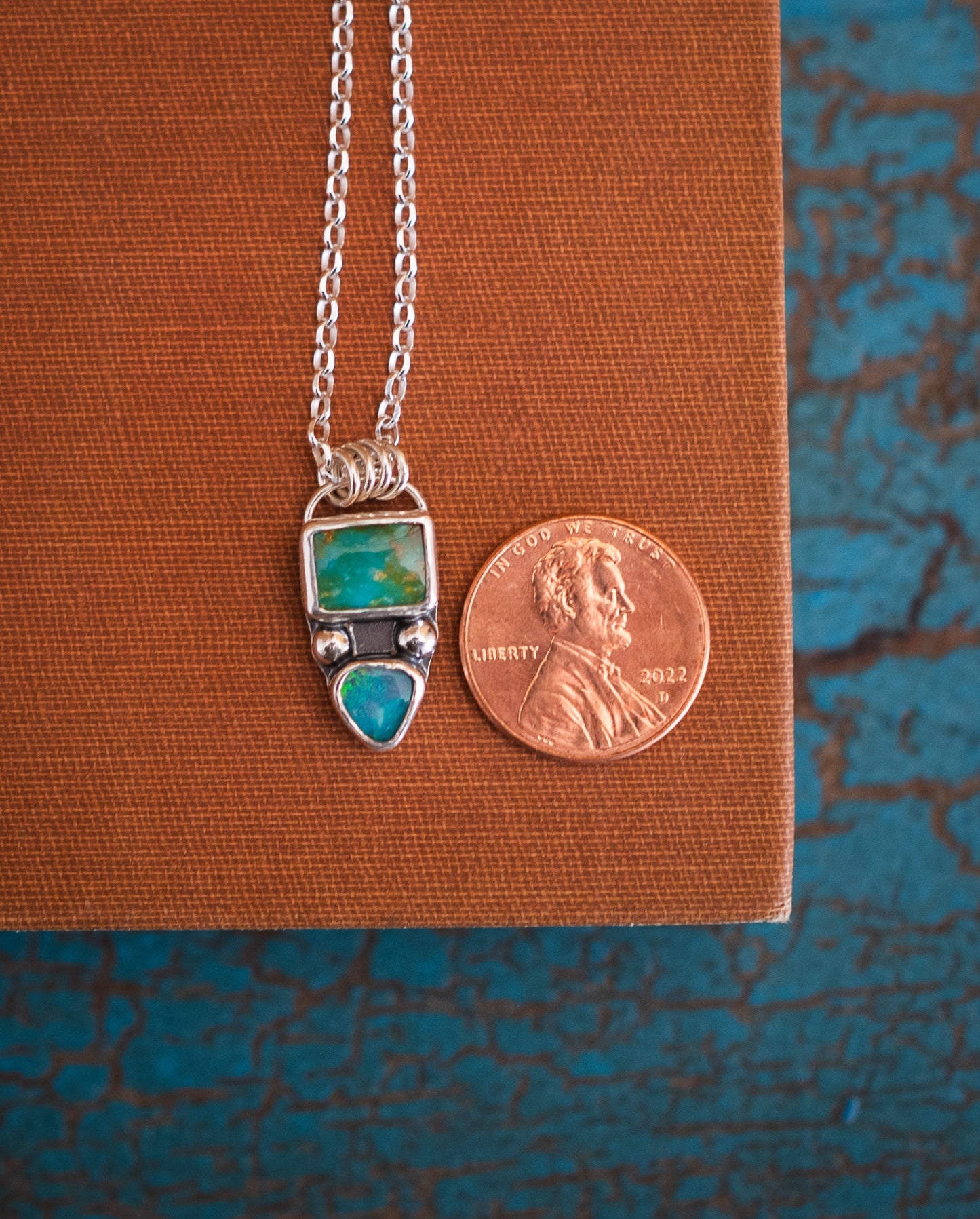 Natural Ol’ Willie Turquoise and Natural Australian Boulder Opal Necklace