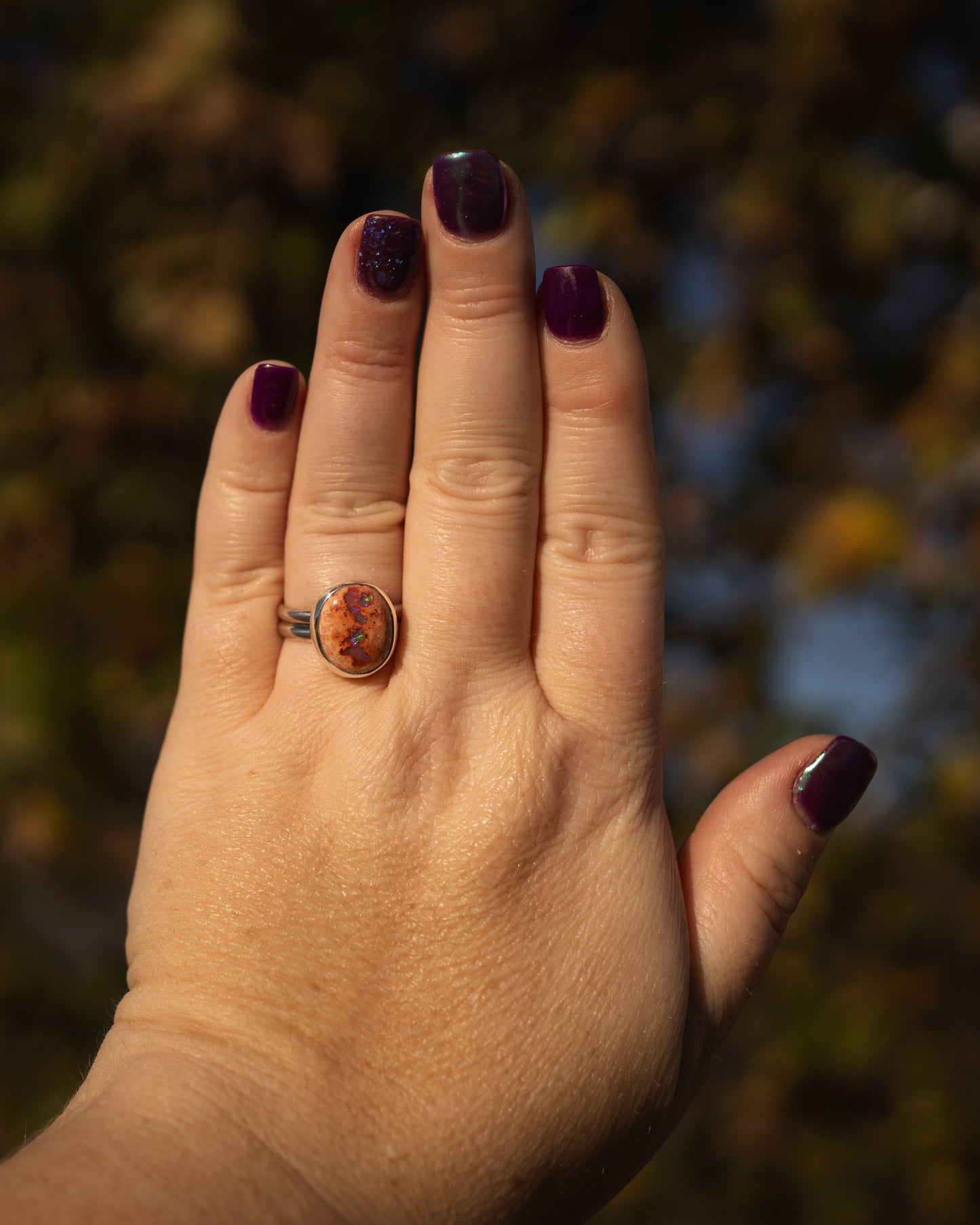 Natural Mexican Fire Opal Ring