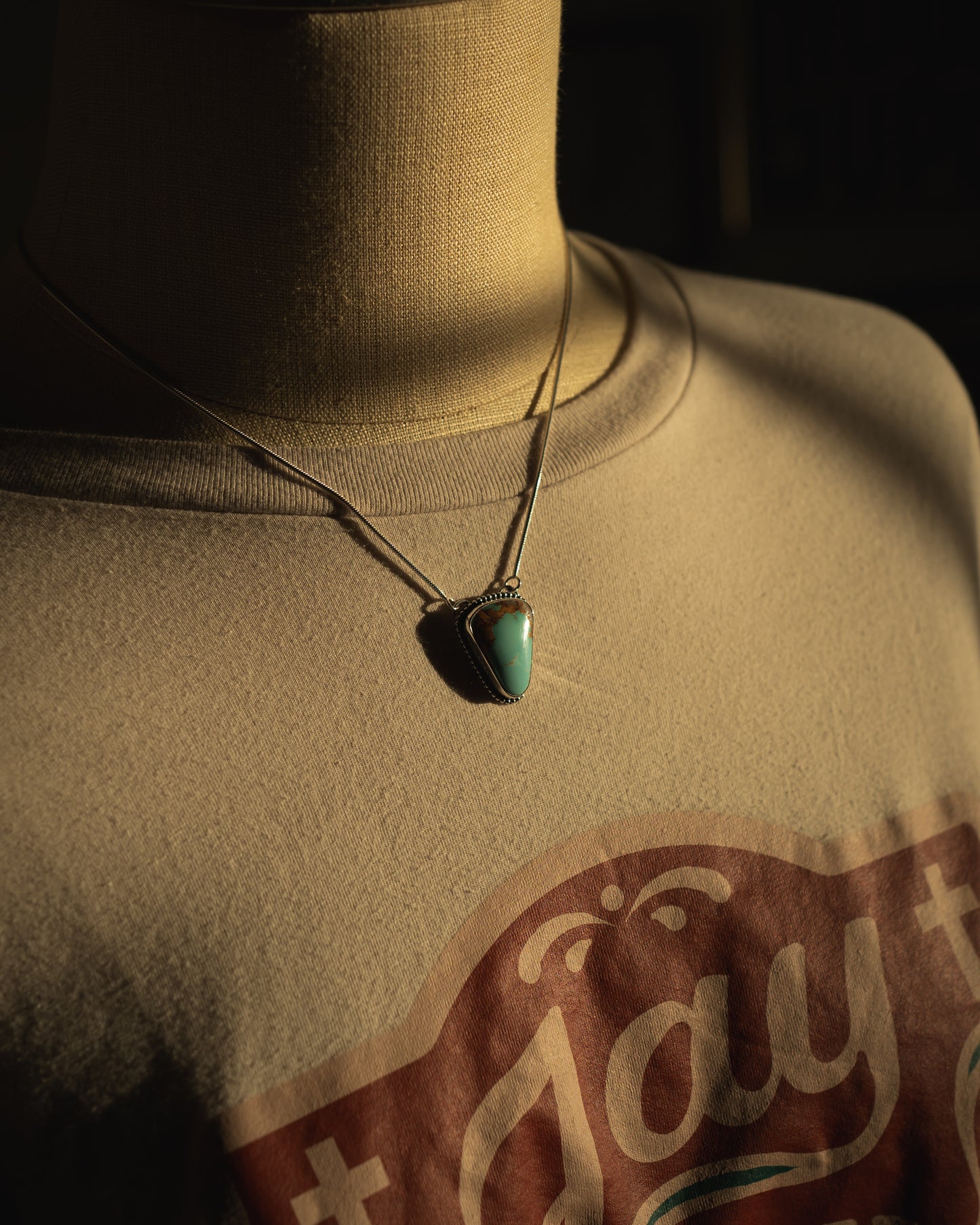 Natural Royston Turquoise Snake Chain Necklace