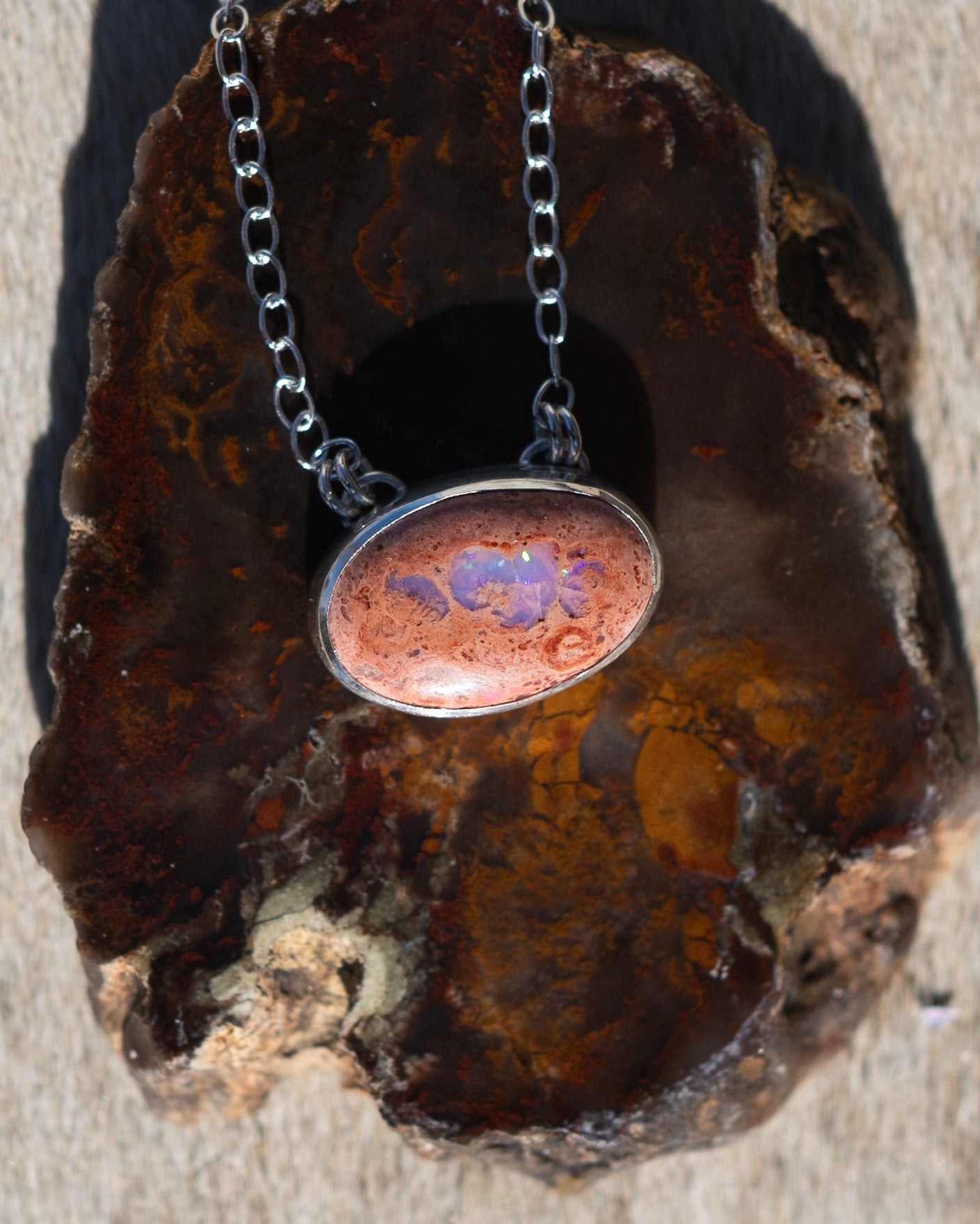 Natural Mexican Fire Opal Necklace