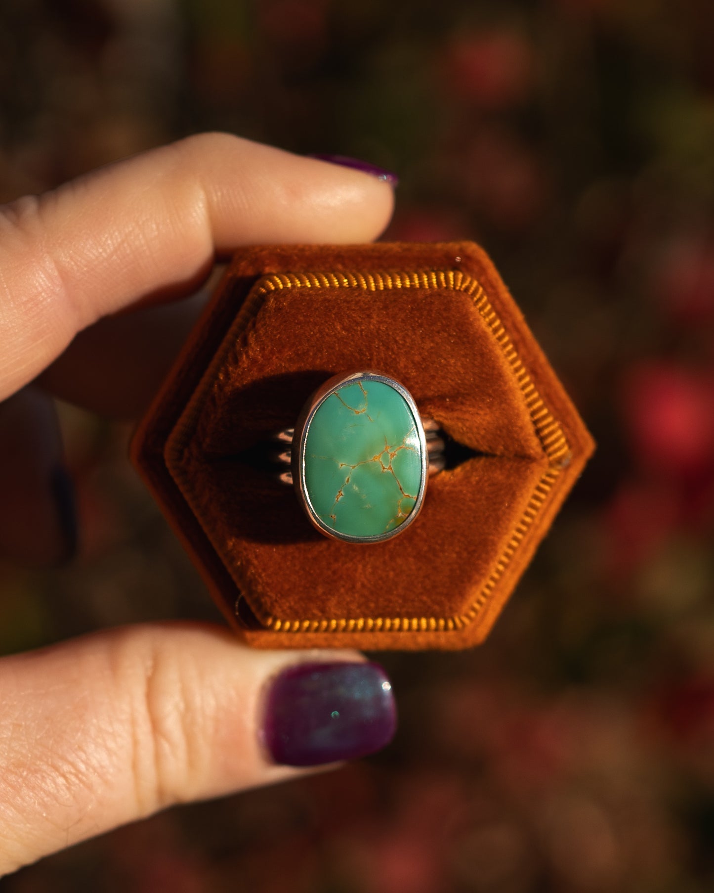 High Grade Natural Royston Turquoise Ring