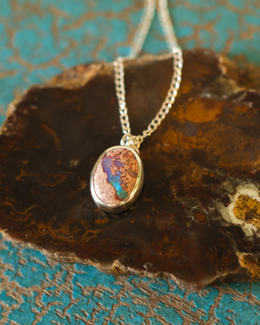 Natural Mexican Fire Opal Necklace