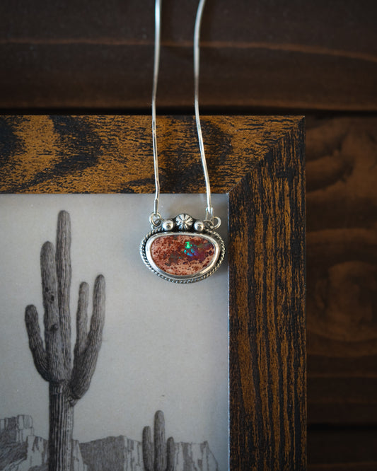 Flashy Natural Mexican Fire Opal Necklace