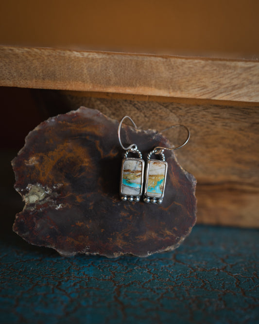 Natural Royston Ribbon Turquoise Dangle Earrings