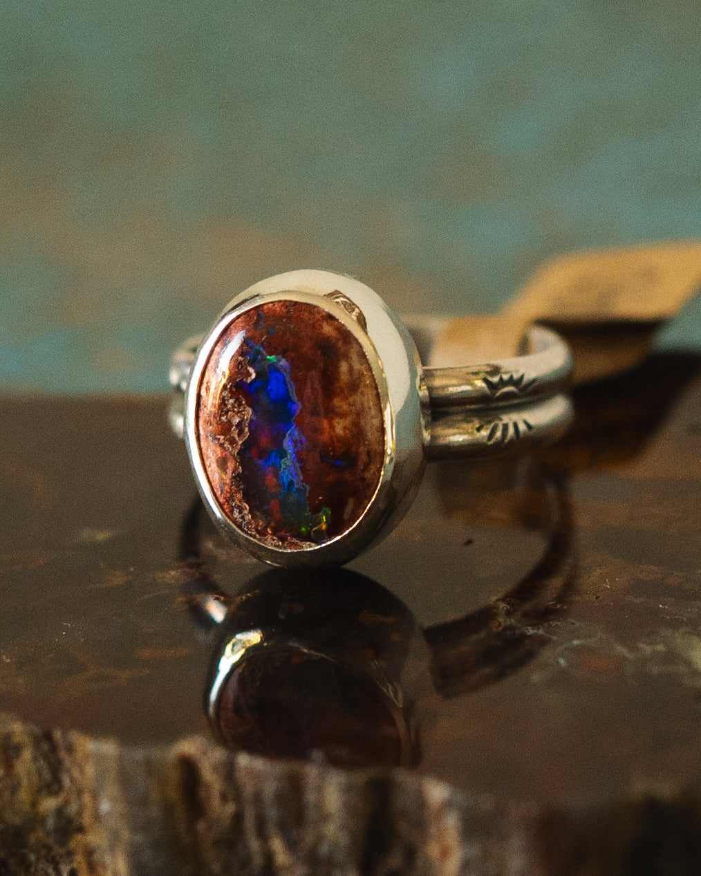 Natural Mexican Fire Opal Ring