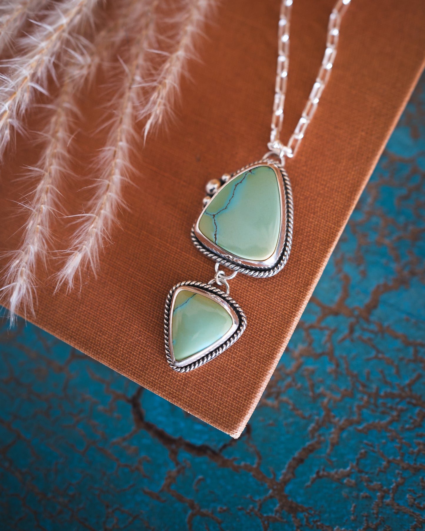 Top Grade Natural Iron Maiden Turquoise Statement Necklace