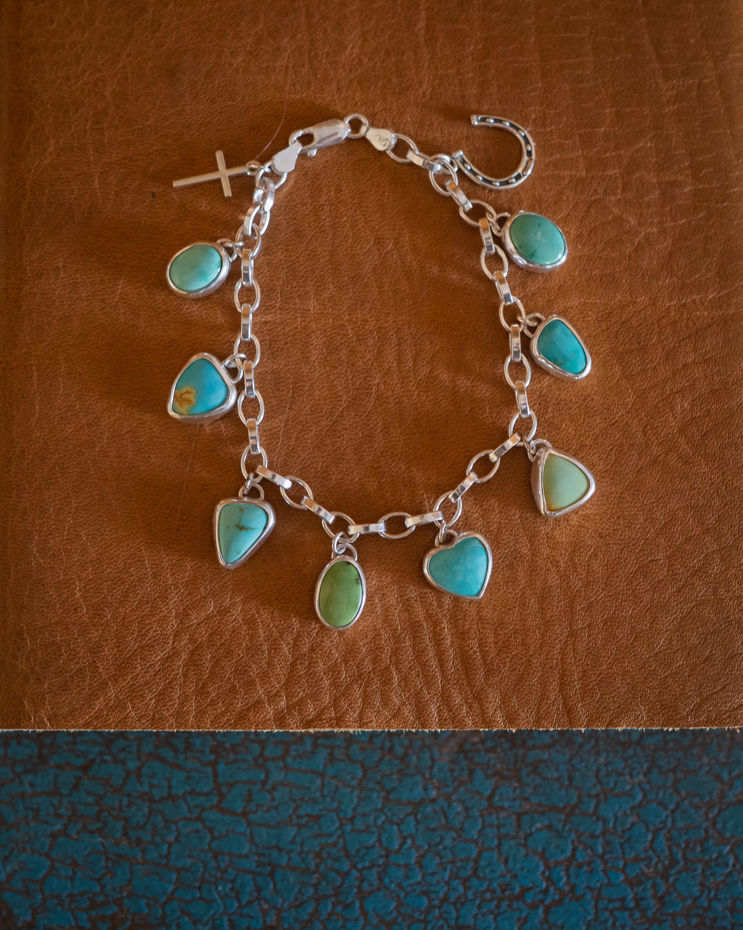 Natural Turquoise Charm Bracelet
